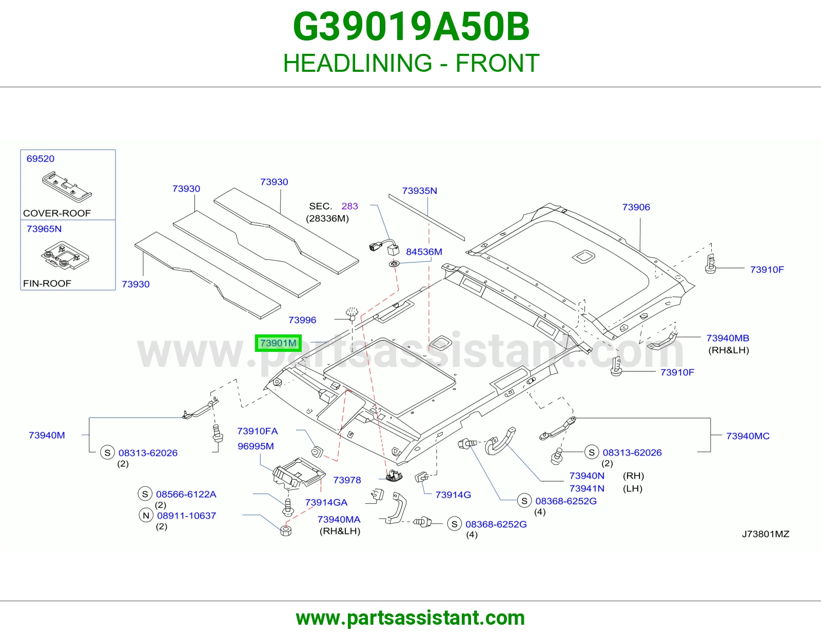 تلبيسة سقف أمامي G39019A50B