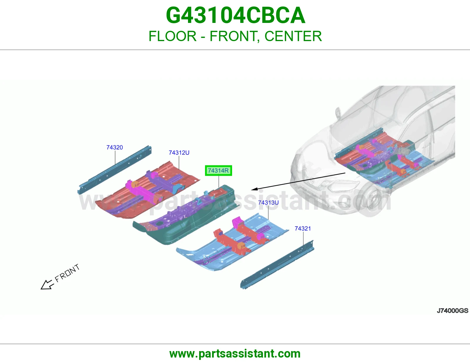 أرضية أمامي وسط G43104CBCA