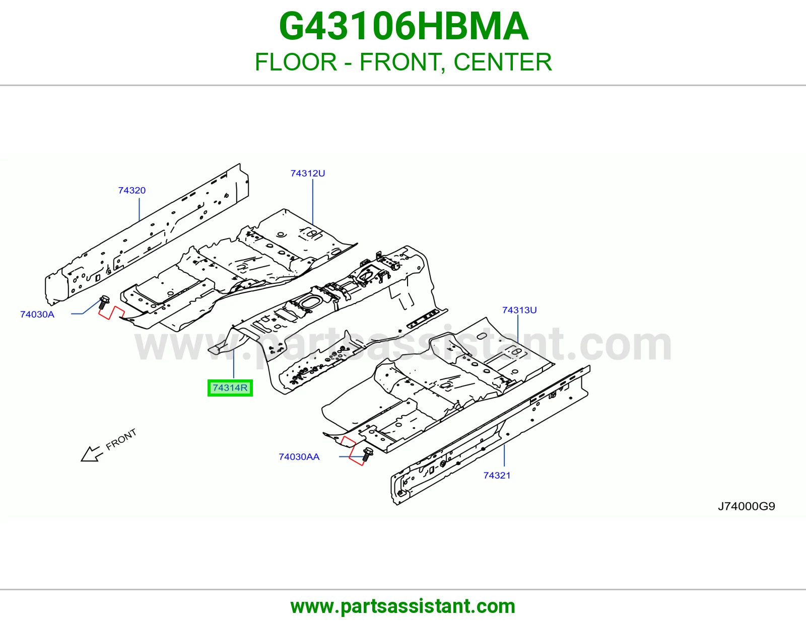 أرضية أمامي وسط G43106HBMA