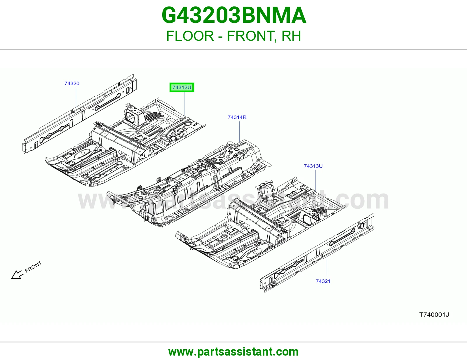 أرضية أمامي يمين G43203BNMA