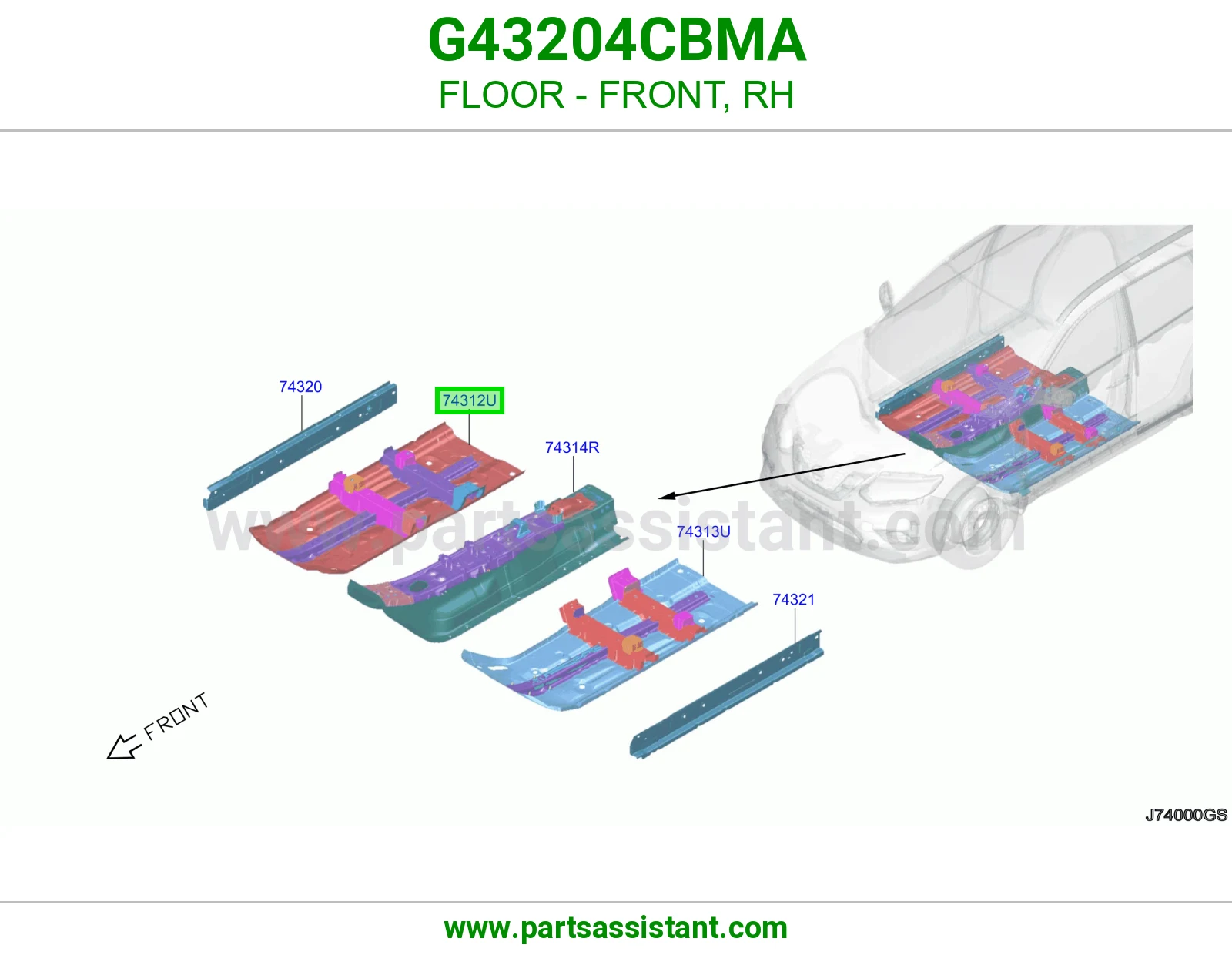 أرضية أمامي يمين G43204CBMA