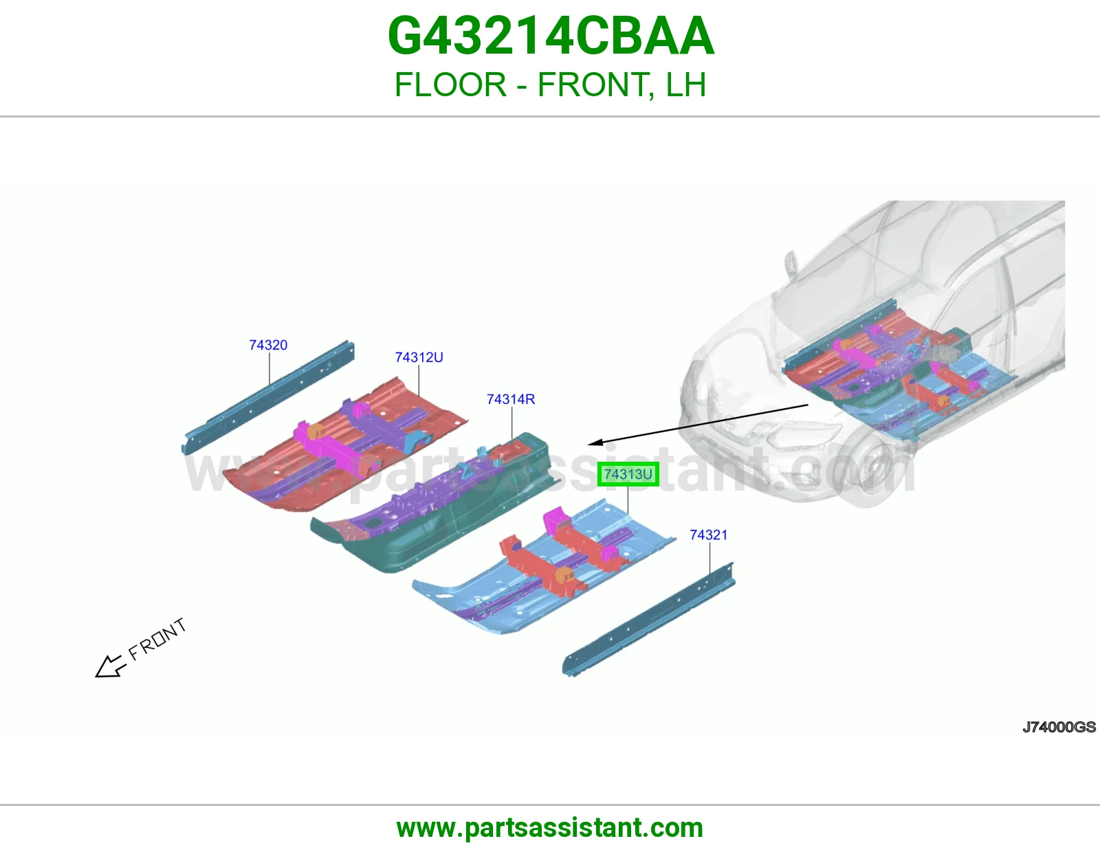 أرضية أمامي يسار G43214CBAA