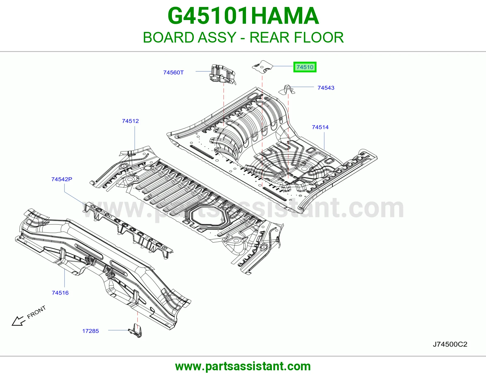 لوح أرضية خلفية كامل G45101HAMA