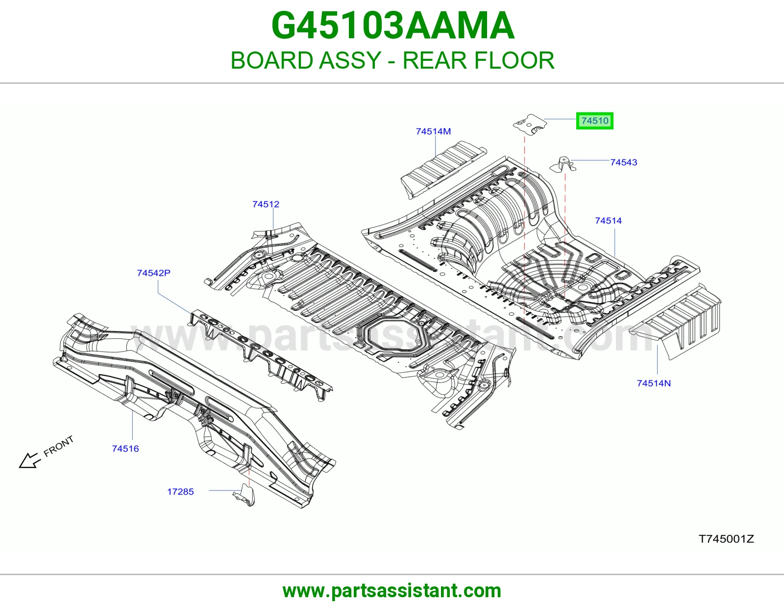 لوح أرضية خلفية كامل G45103AAMA