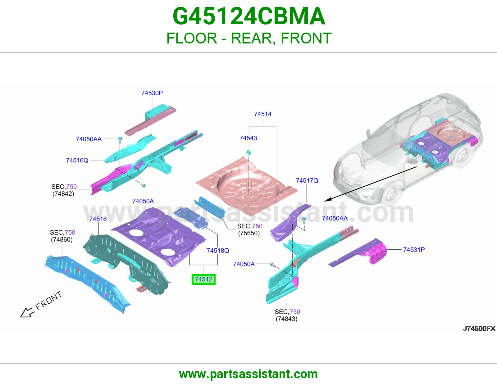 أرضية خلفي أمامي G45124CBMA