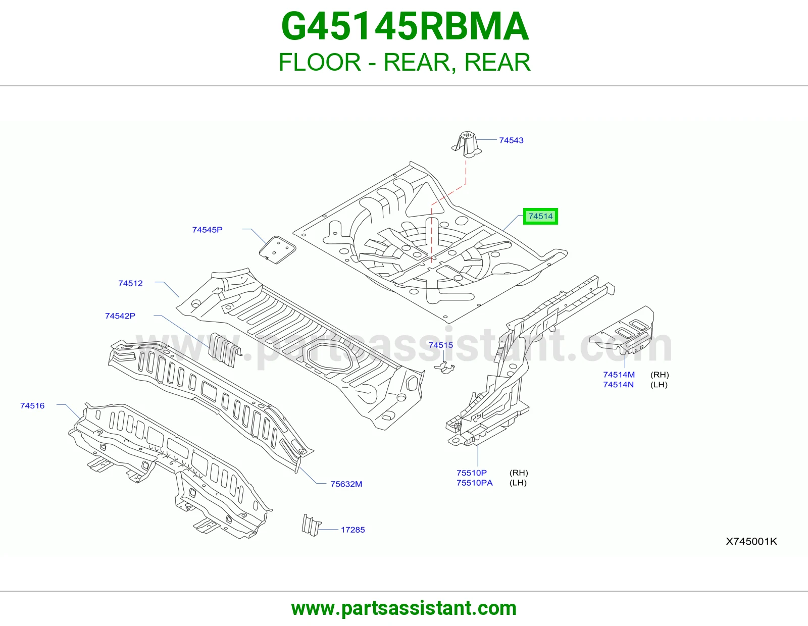 أرضية خلفي G45145RBMA