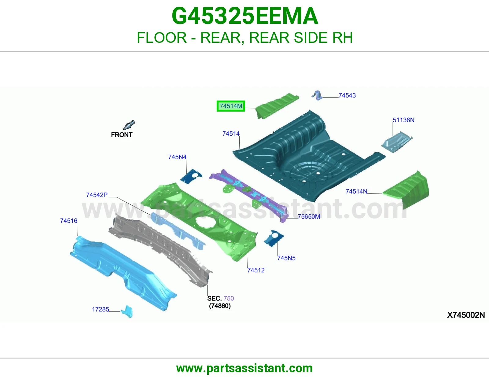 أرضية خلفي يمين G45325EEMA