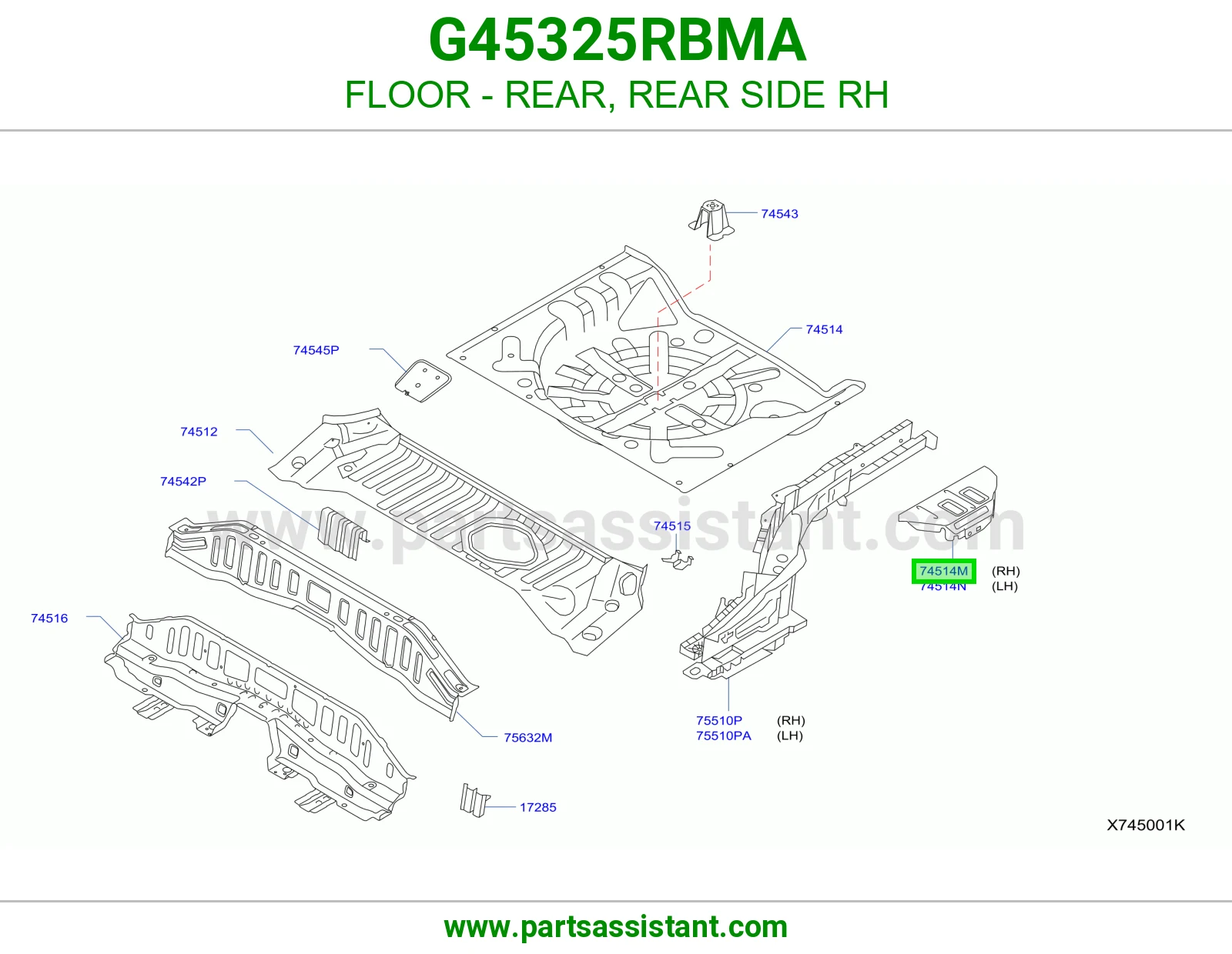 أرضية خلفي يمين G45325RBMA
