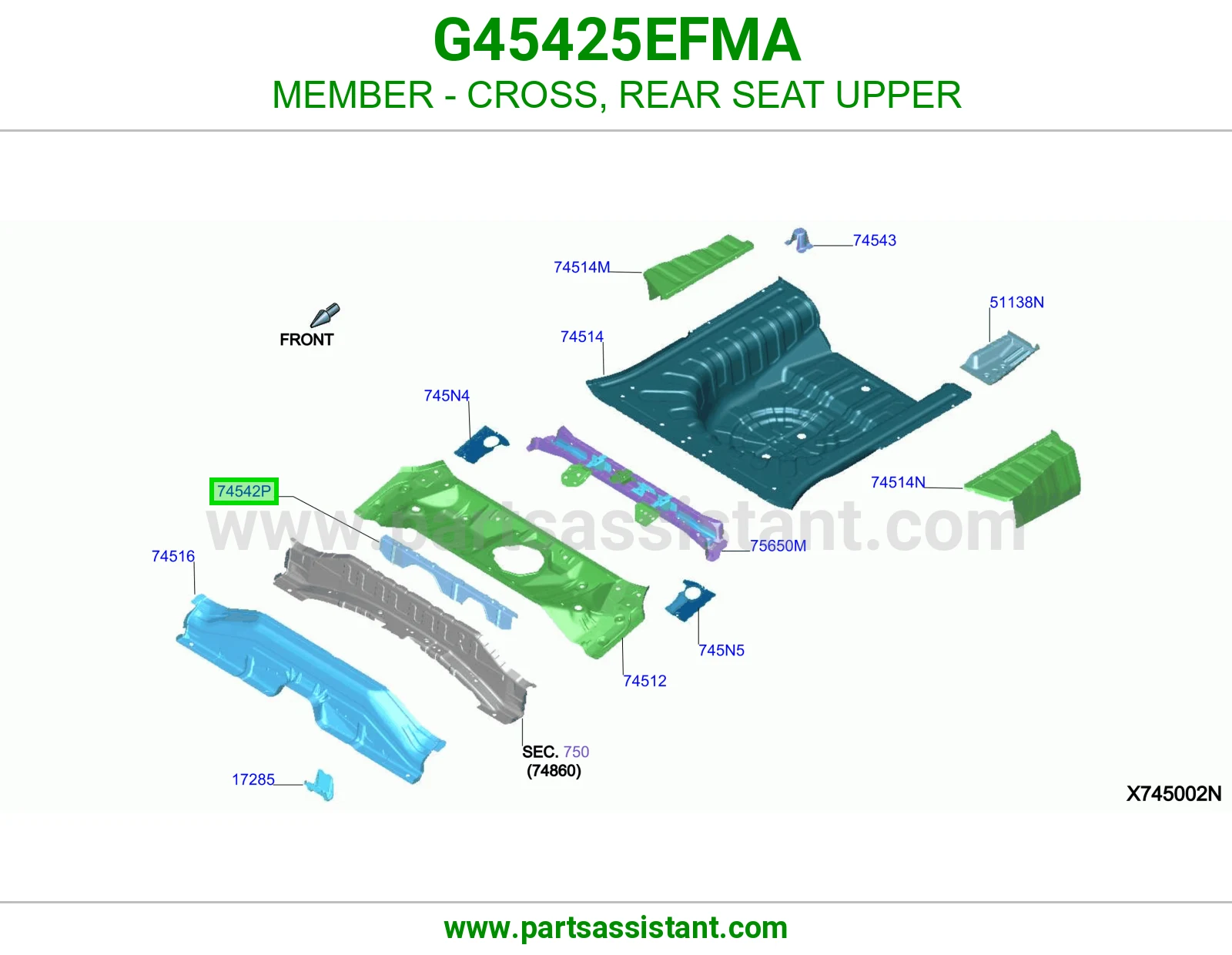 جسر مرتبة خلفي فوق G45425EFMA
