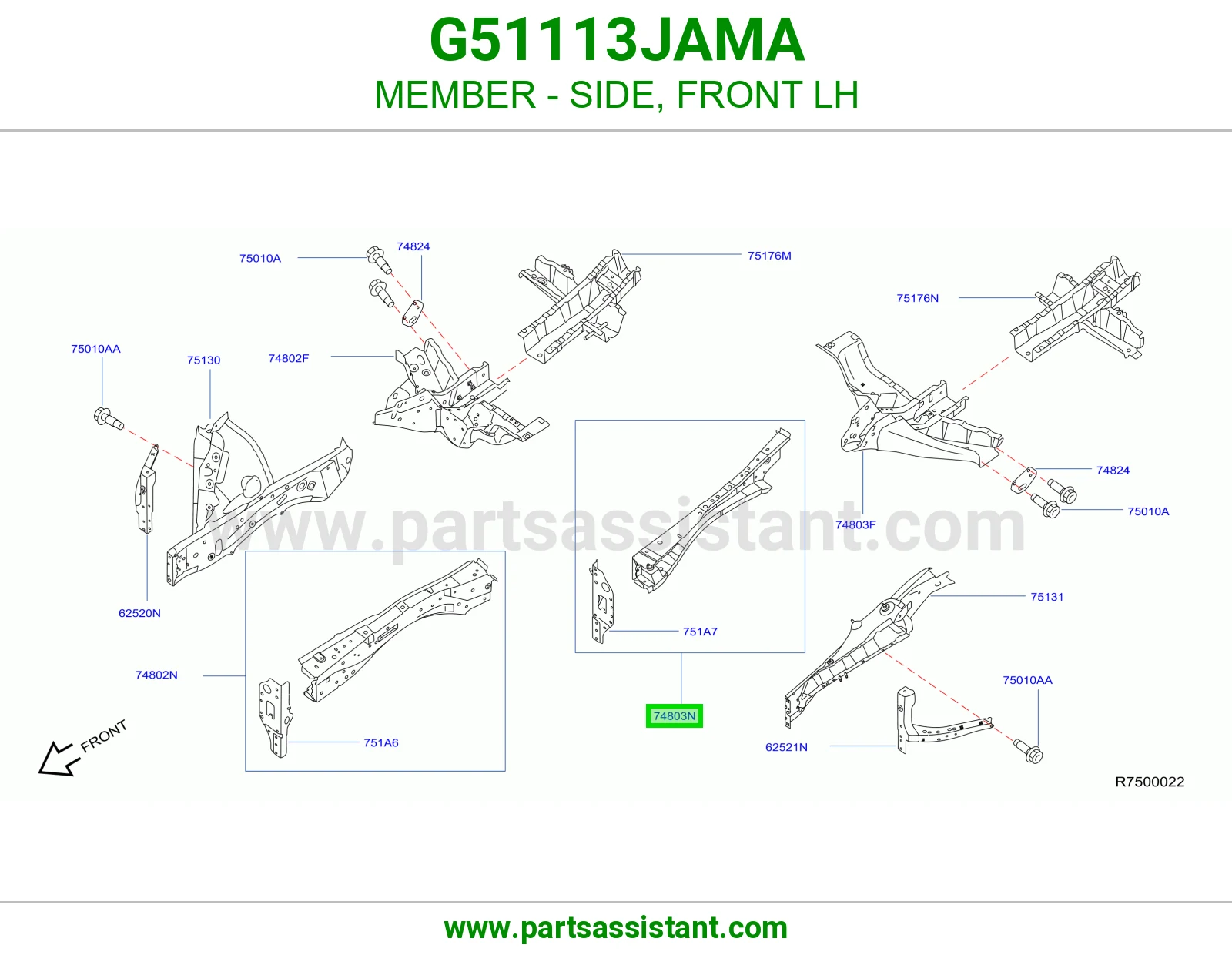 جسر جانبي أمامي يسار G51113JAMA