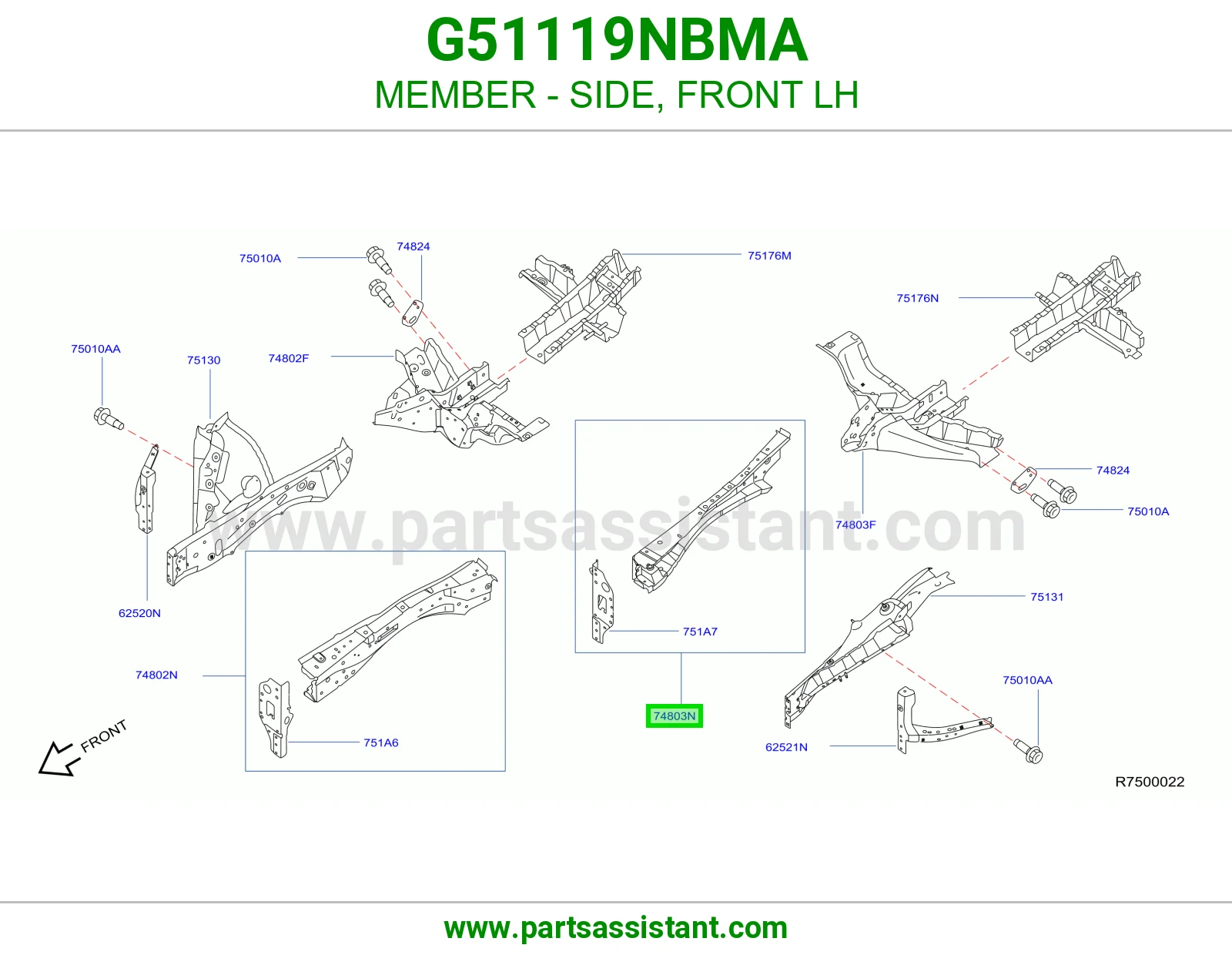جسر جانبي أمامي يسار G51119NBMA