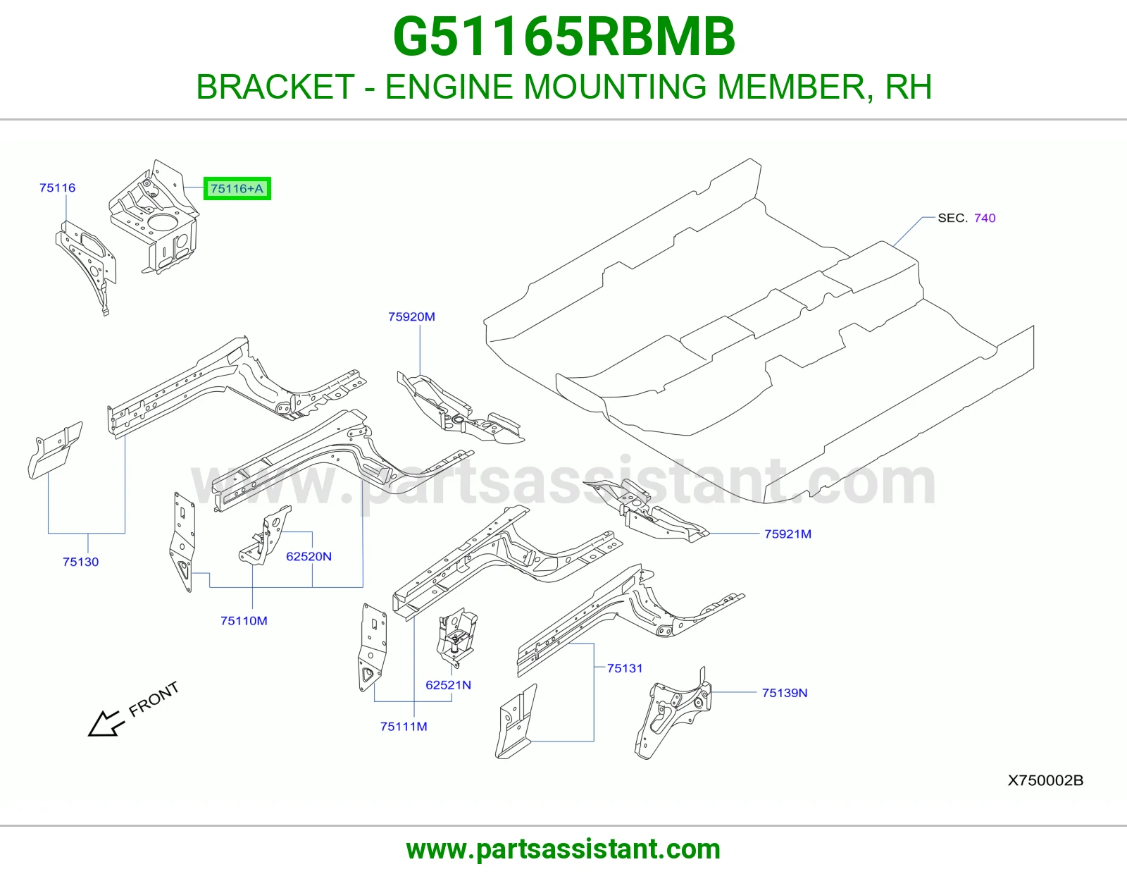 قاعدة كمر كرسي مكينة يمين G51165RBMB
