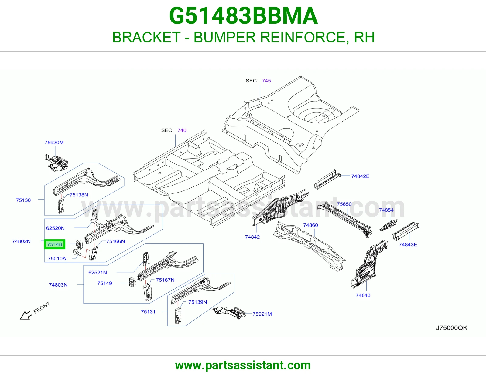 قاعدة جسر صدام يمين G51483BBMA