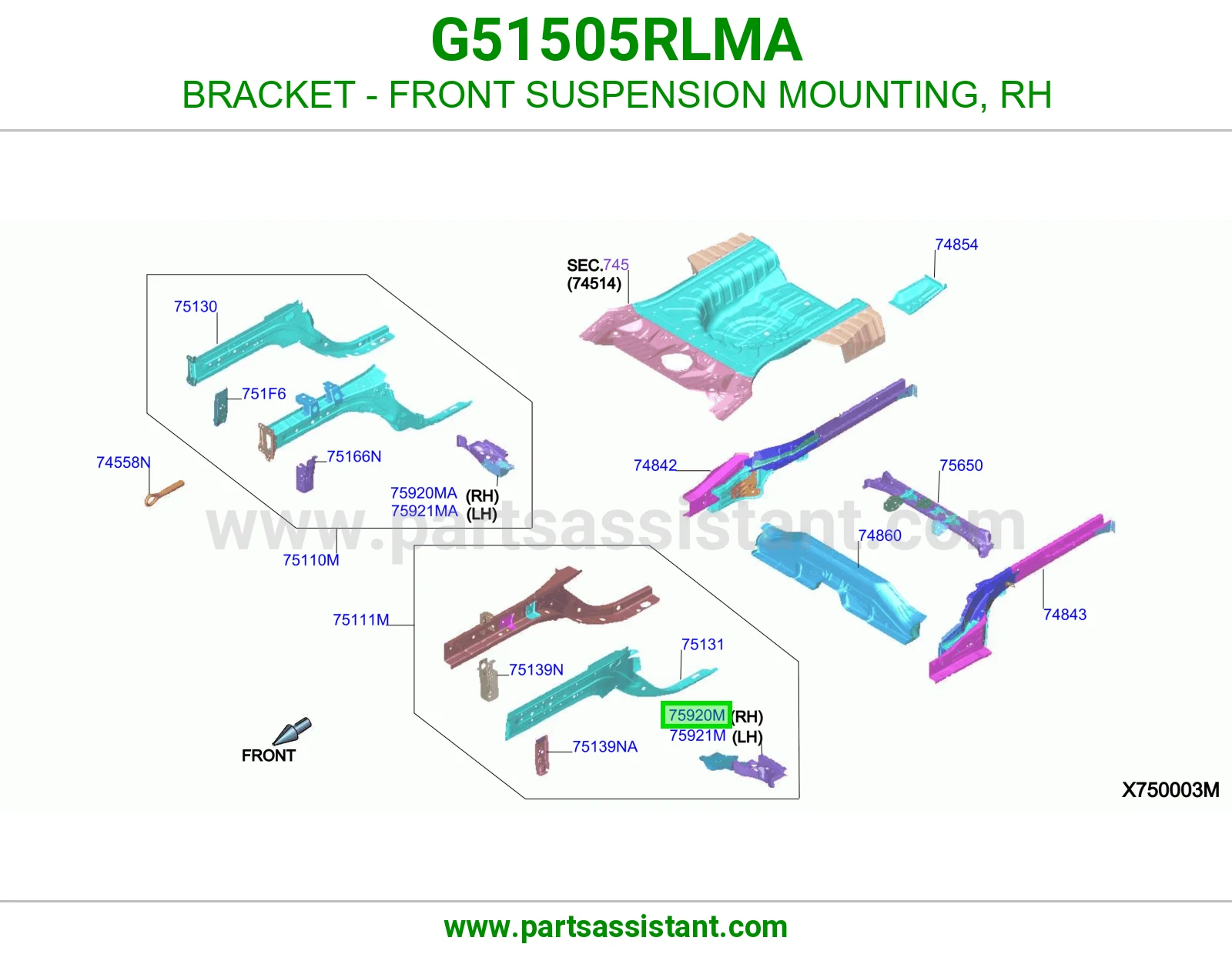 قاعدة عفشة أمامية يسار G51505RLMA