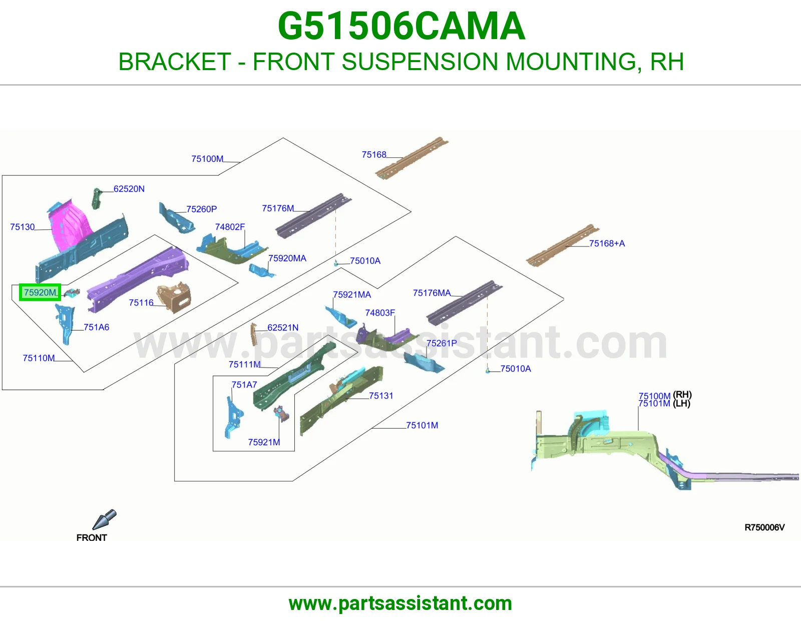 قاعدة عفشة أمامية يمين G51506CAMA