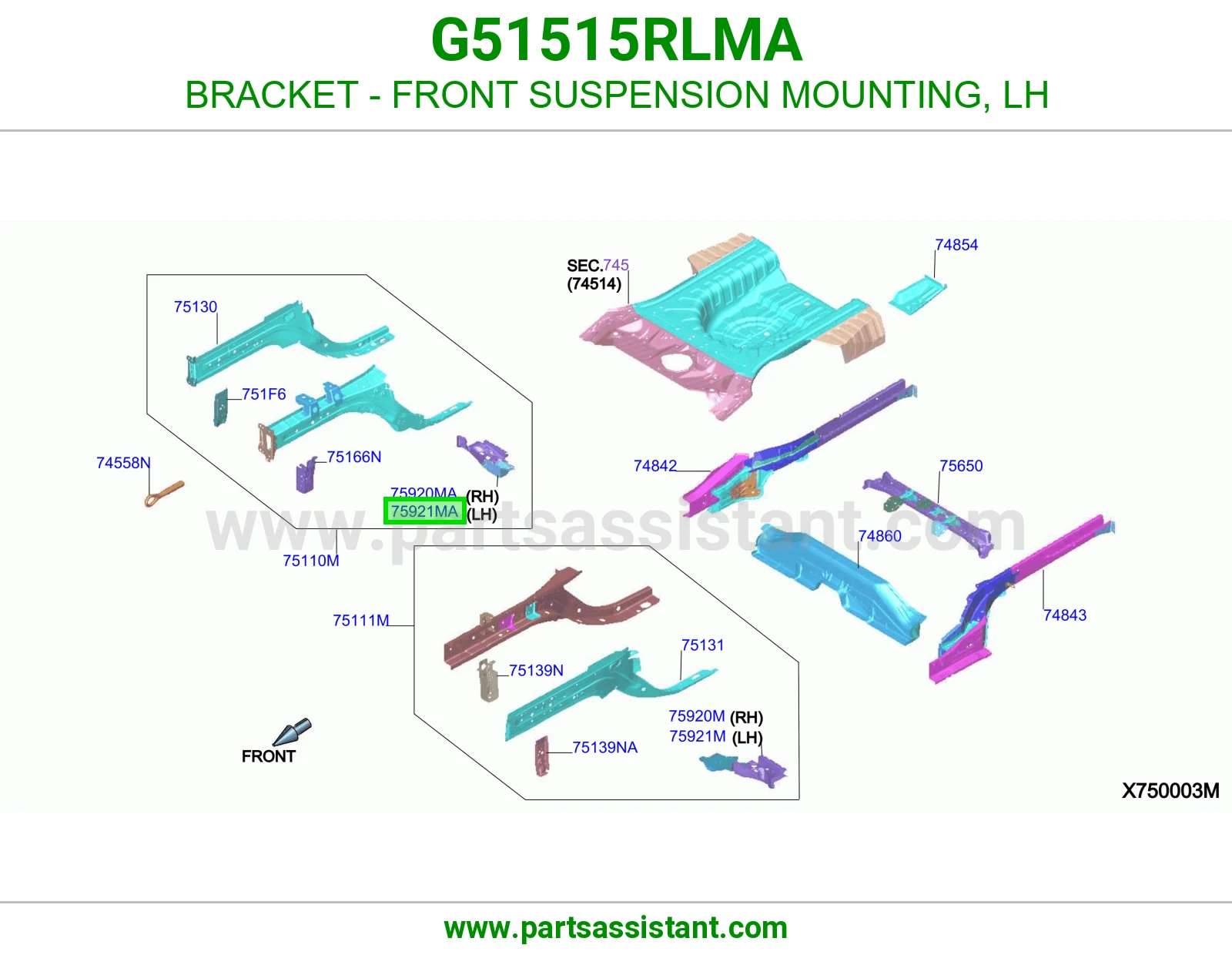 قاعدة عفشة أمامية يسار G51515RLMA