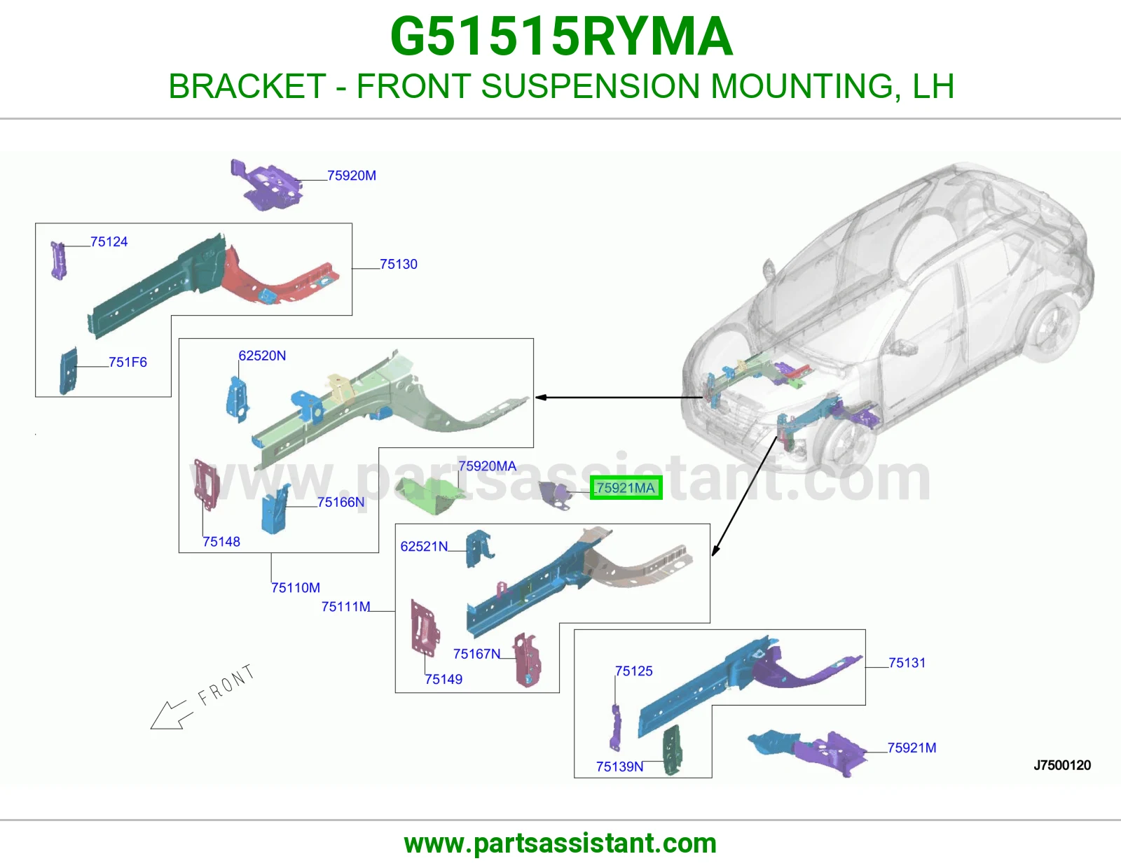 قاعدة عفشة أمامية يسار G51515RYMA