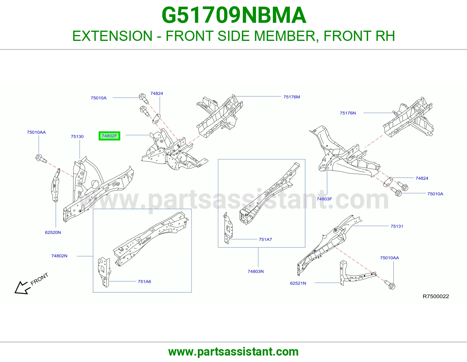 تكملة شاصي أمامي يمين G51709NBMA