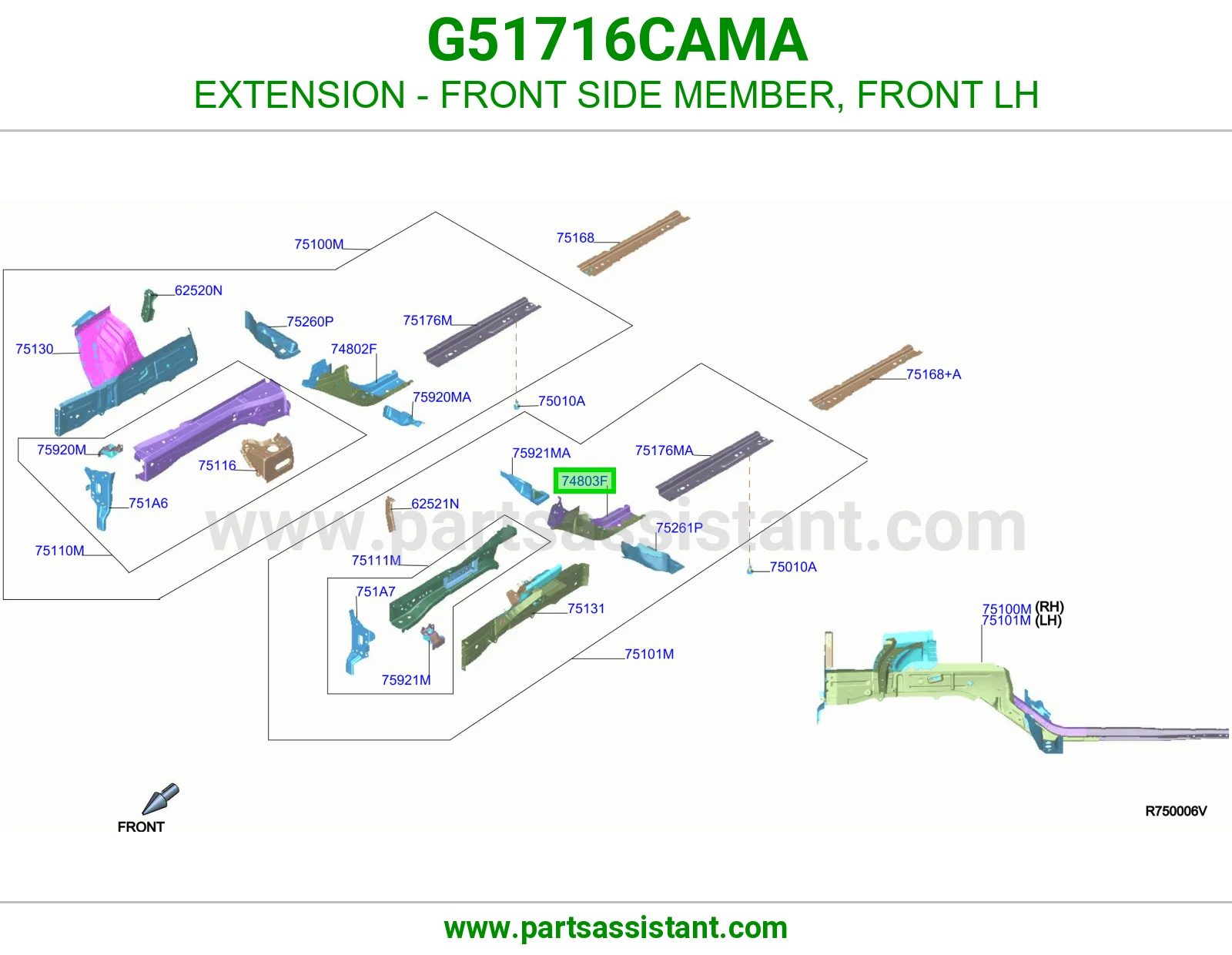 تكملة شاصي أمامي يسار G51716CAMA