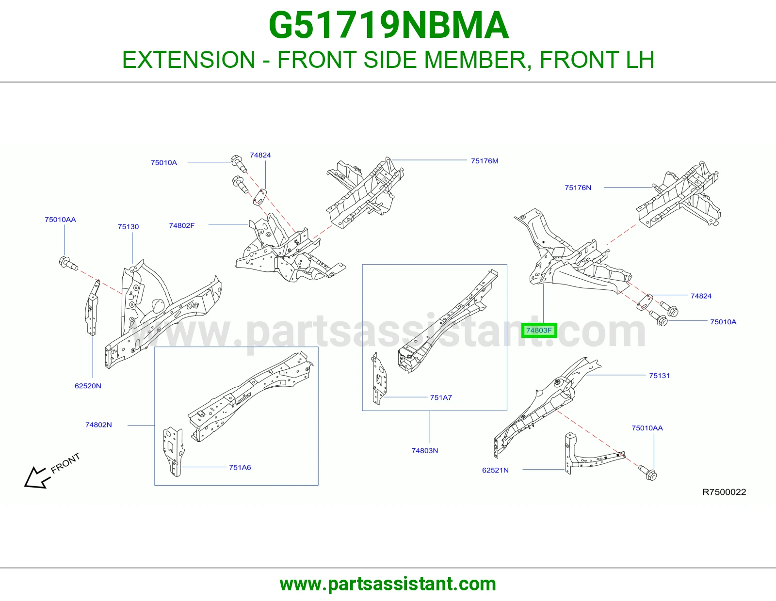 تكملة شاصي أمامي يسار G51719NBMA