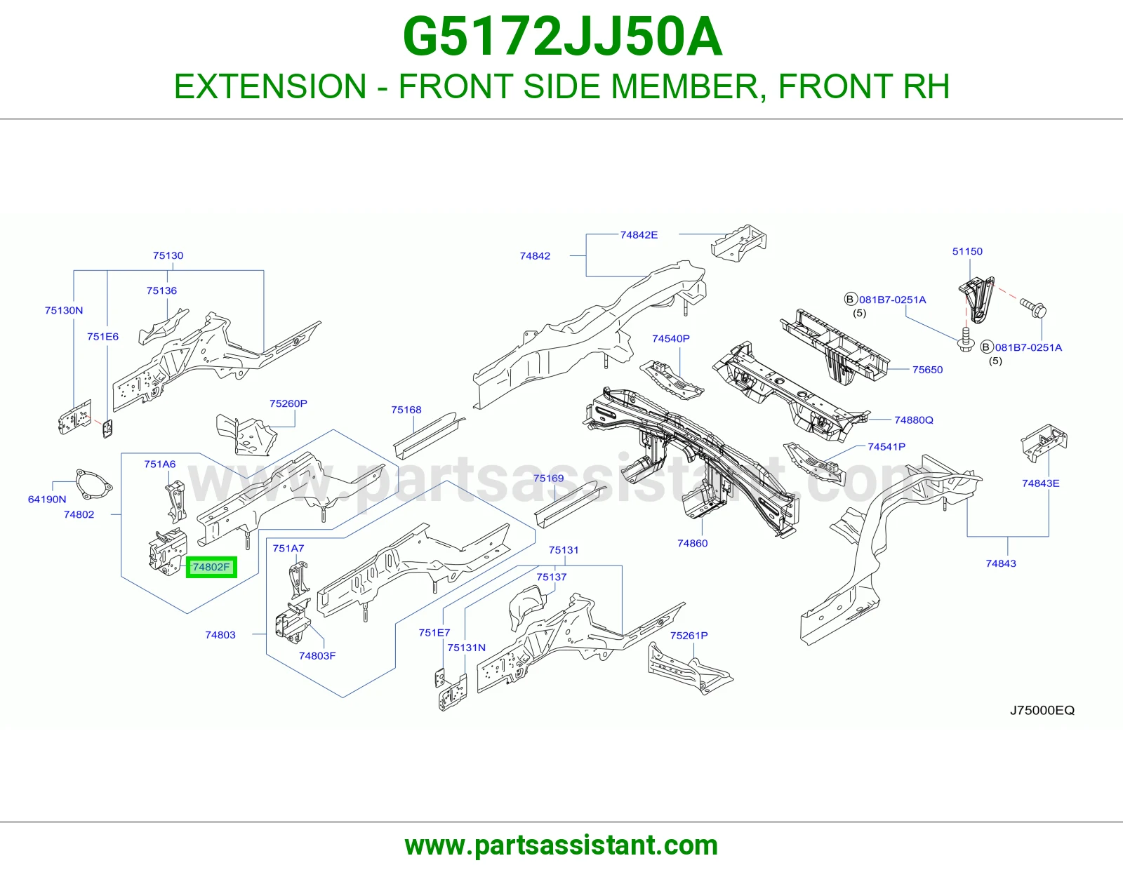 تكملة شاصي أمامي يمين G5172JJ50A