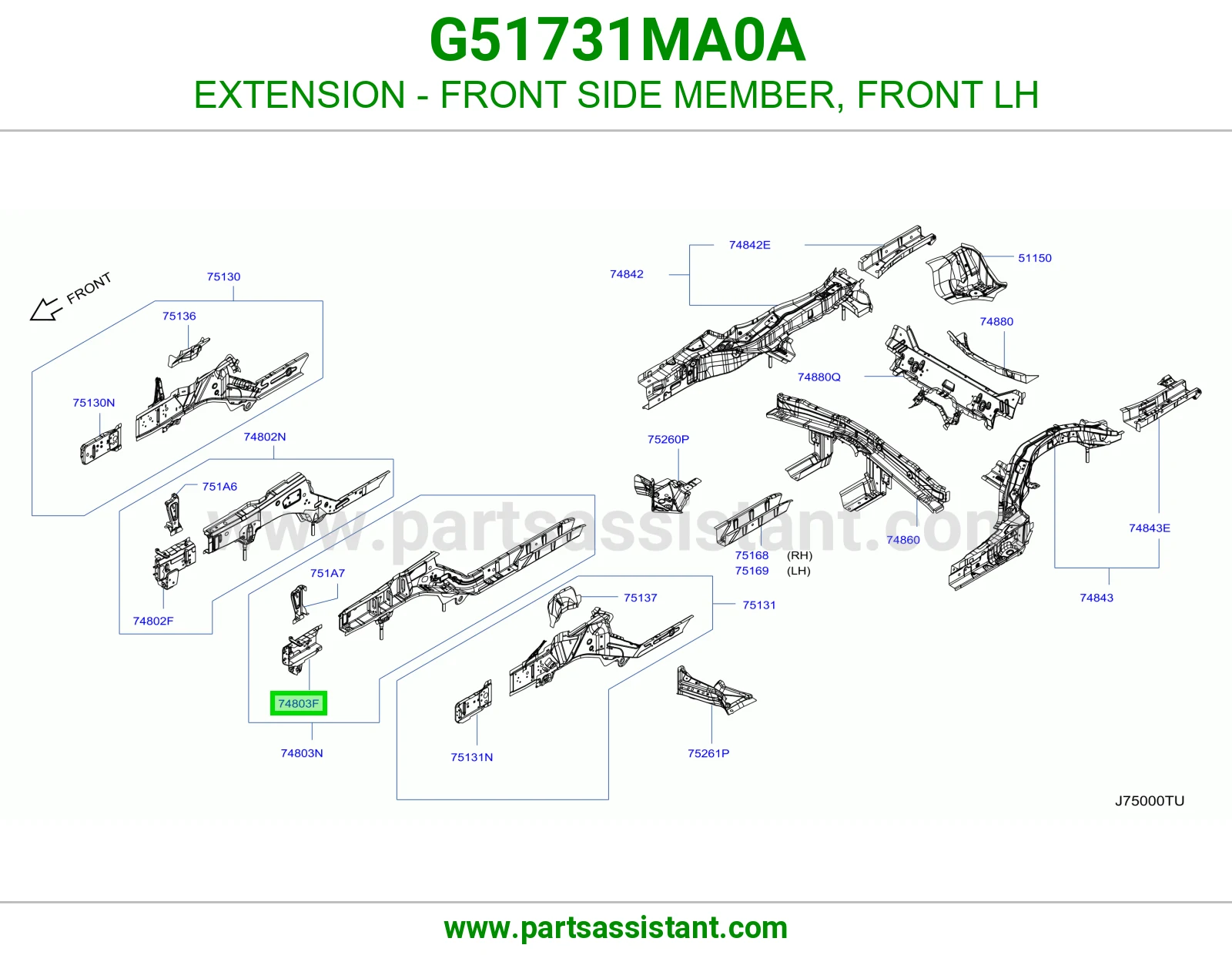 تكملة شاصي أمامي يسار G51731MA0A