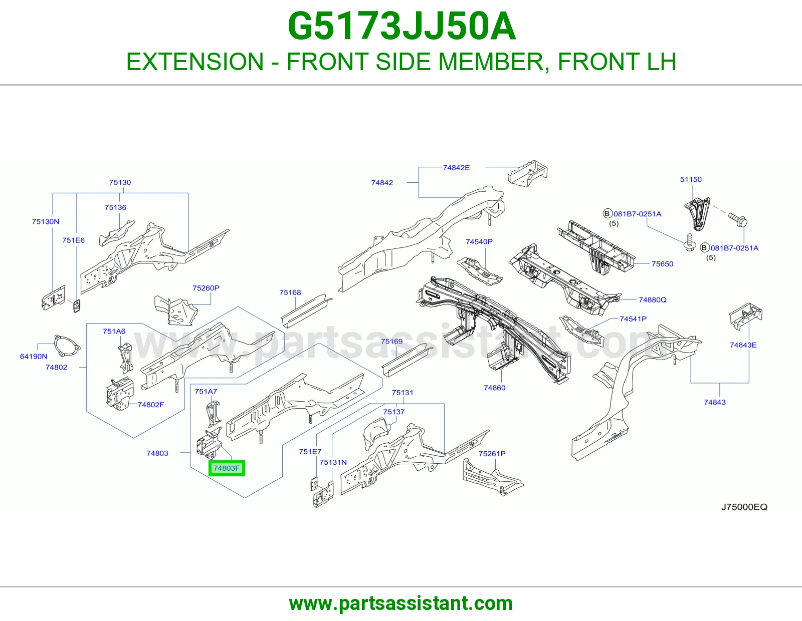 تكملة شاصي أمامي يسار G5173JJ50A