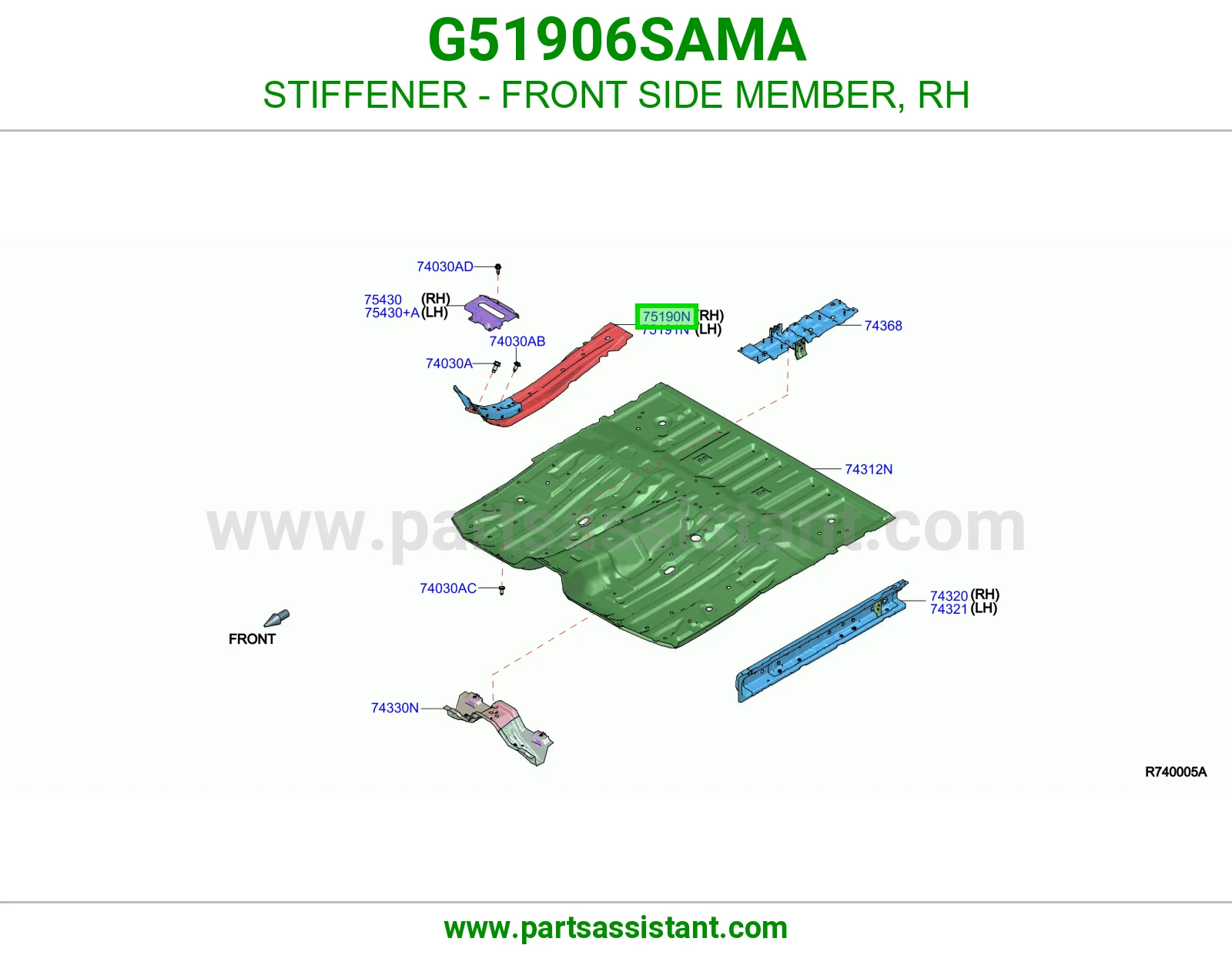 تقوية شاصي أمامي يمين G51906SAMA