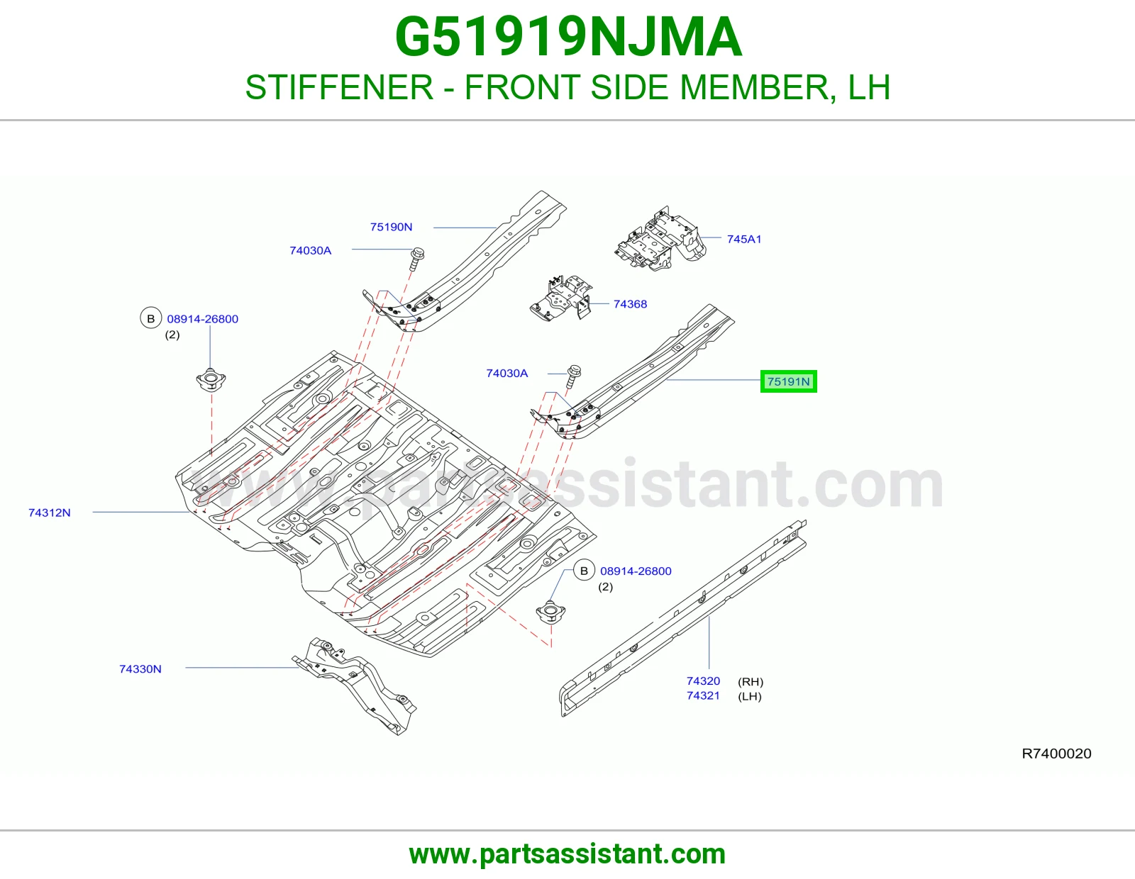 تقوية شاصي أمامي يسار G51919NJMA