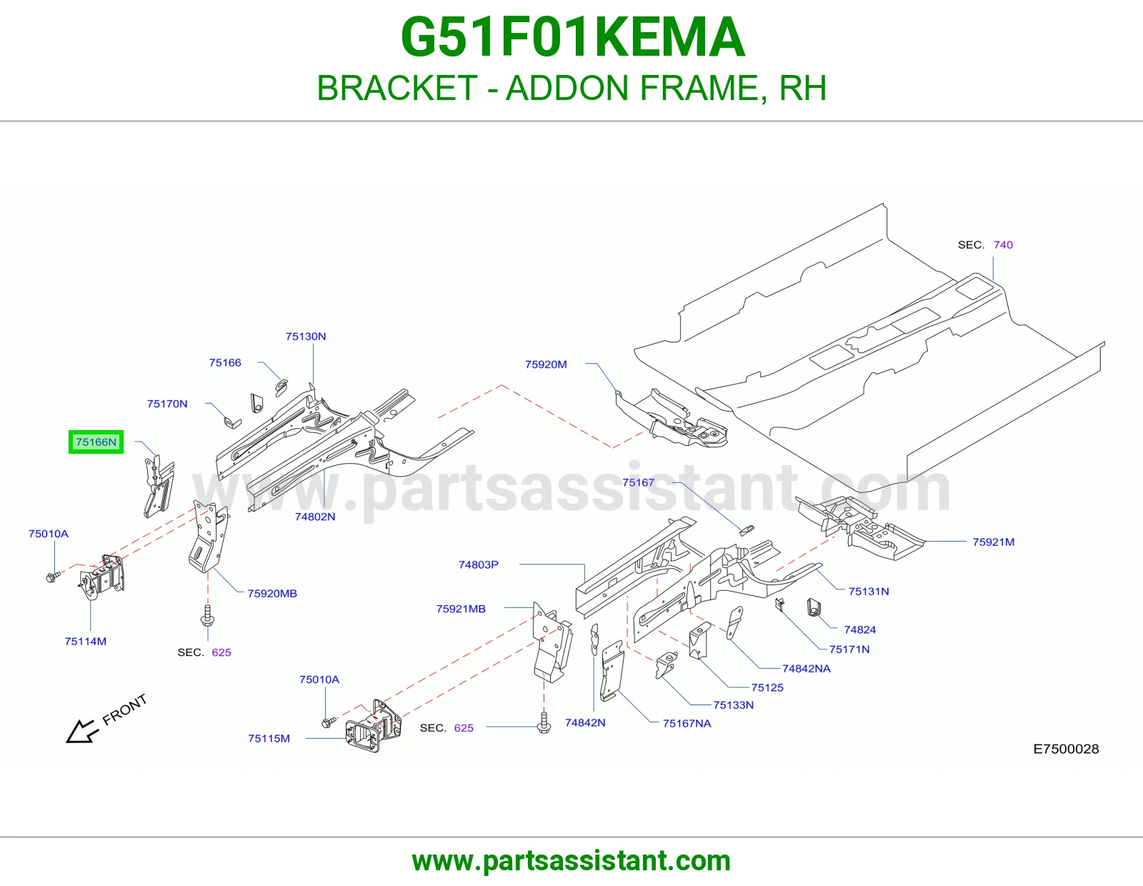 قاعدة إطار إضافي يمين G51F01KEMA