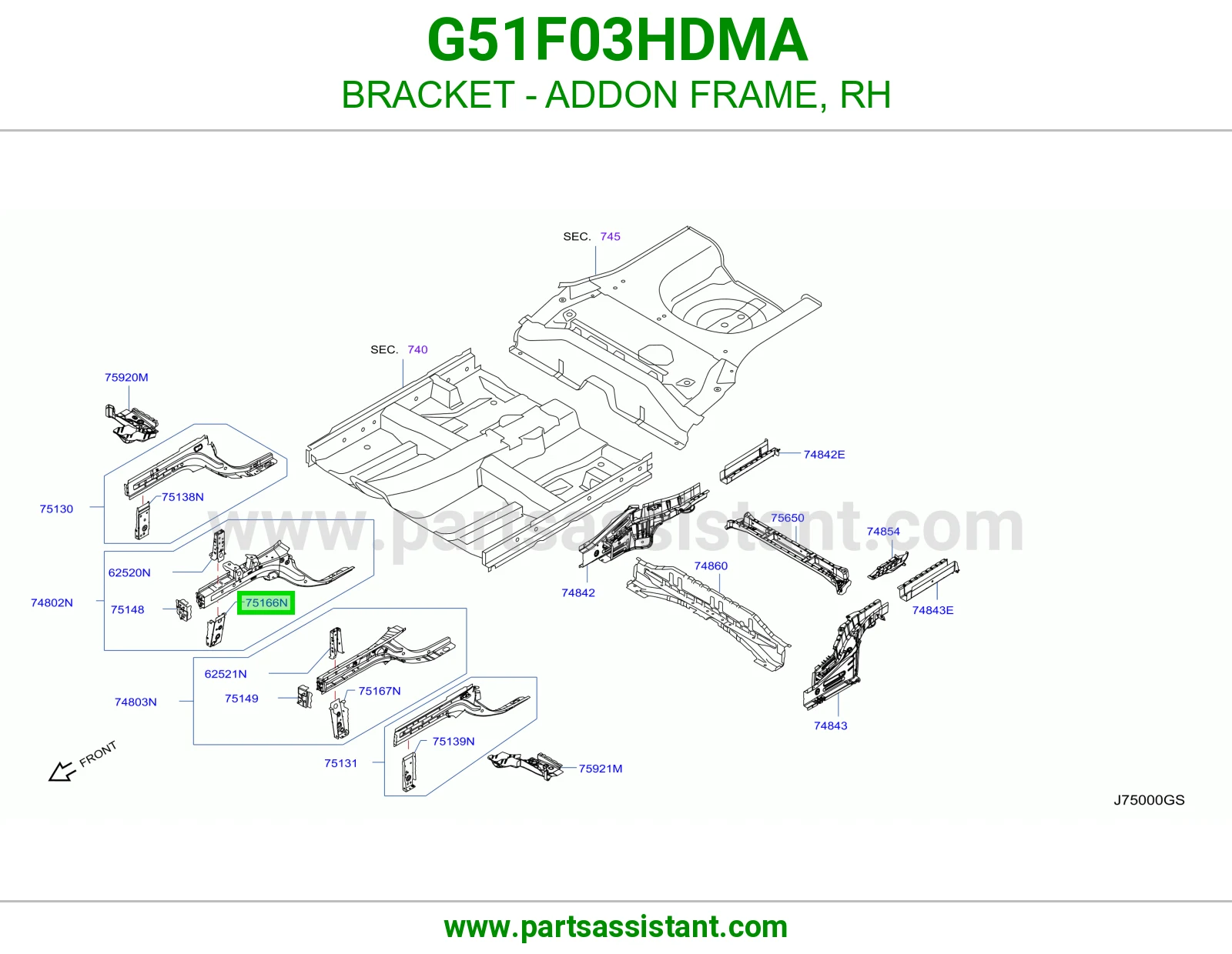 قاعدة إطار إضافي يمين G51F03HDMA