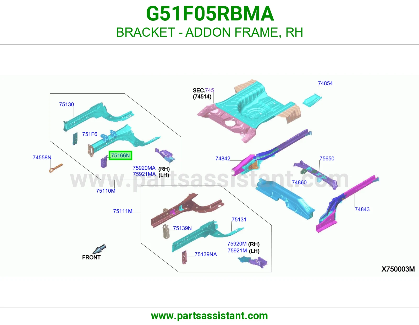 قاعدة إطار إضافي يمين G51F05RBMA