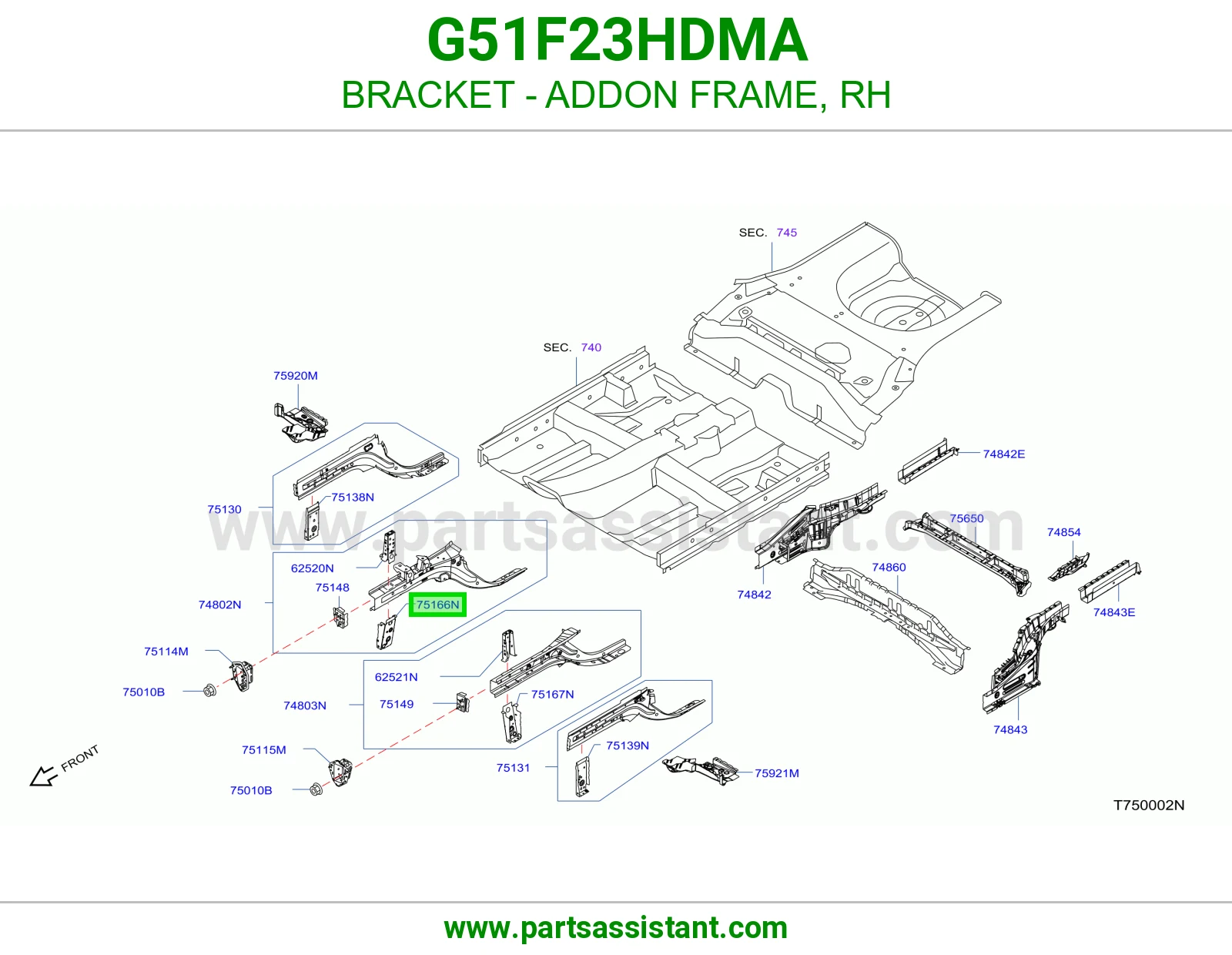قاعدة إطار إضافي يمين G51F23HDMA