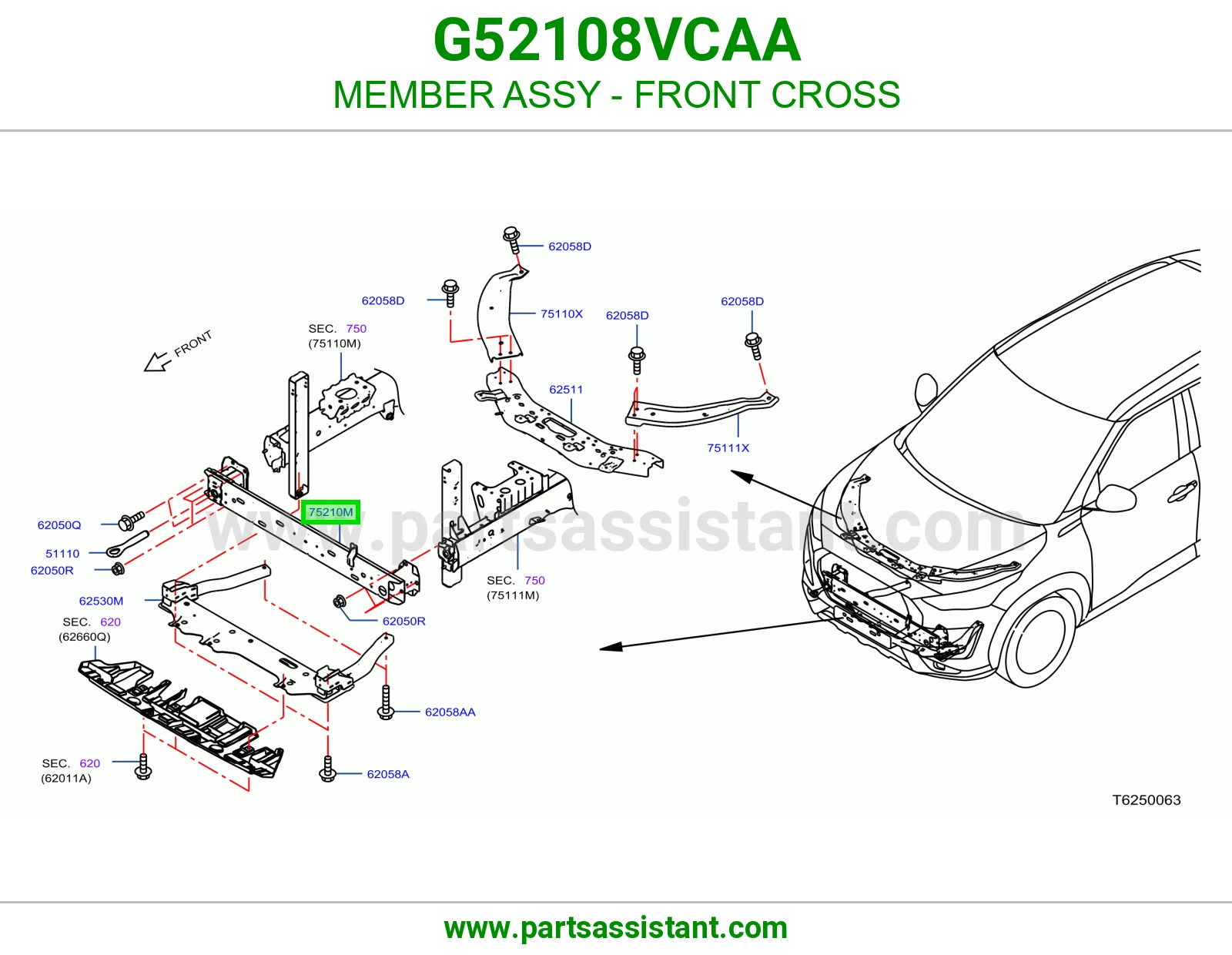 كمر جسر أمامي كامل G52108VCAA
