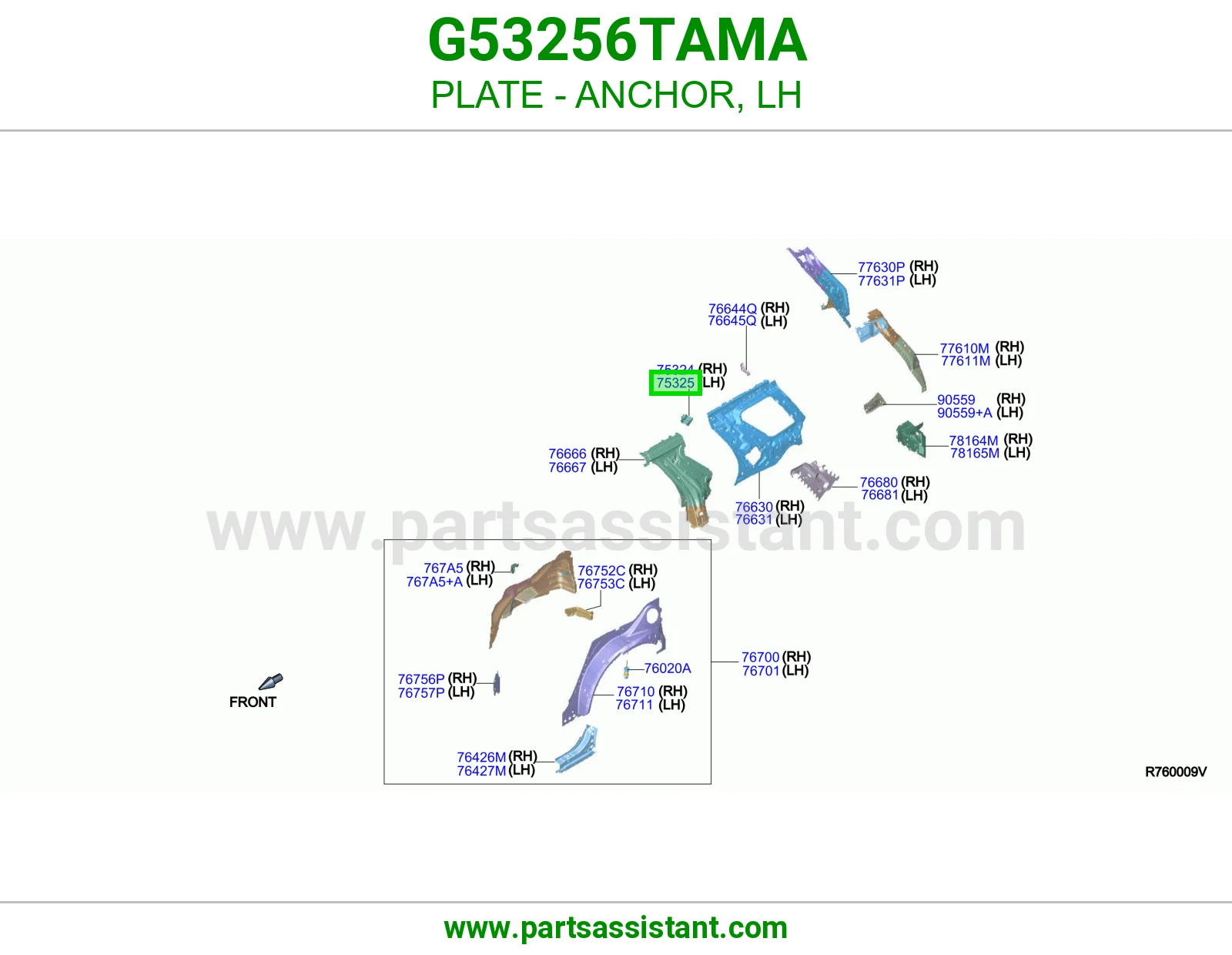 صاجة قاعدة تثبيت يسار G53256TAMA