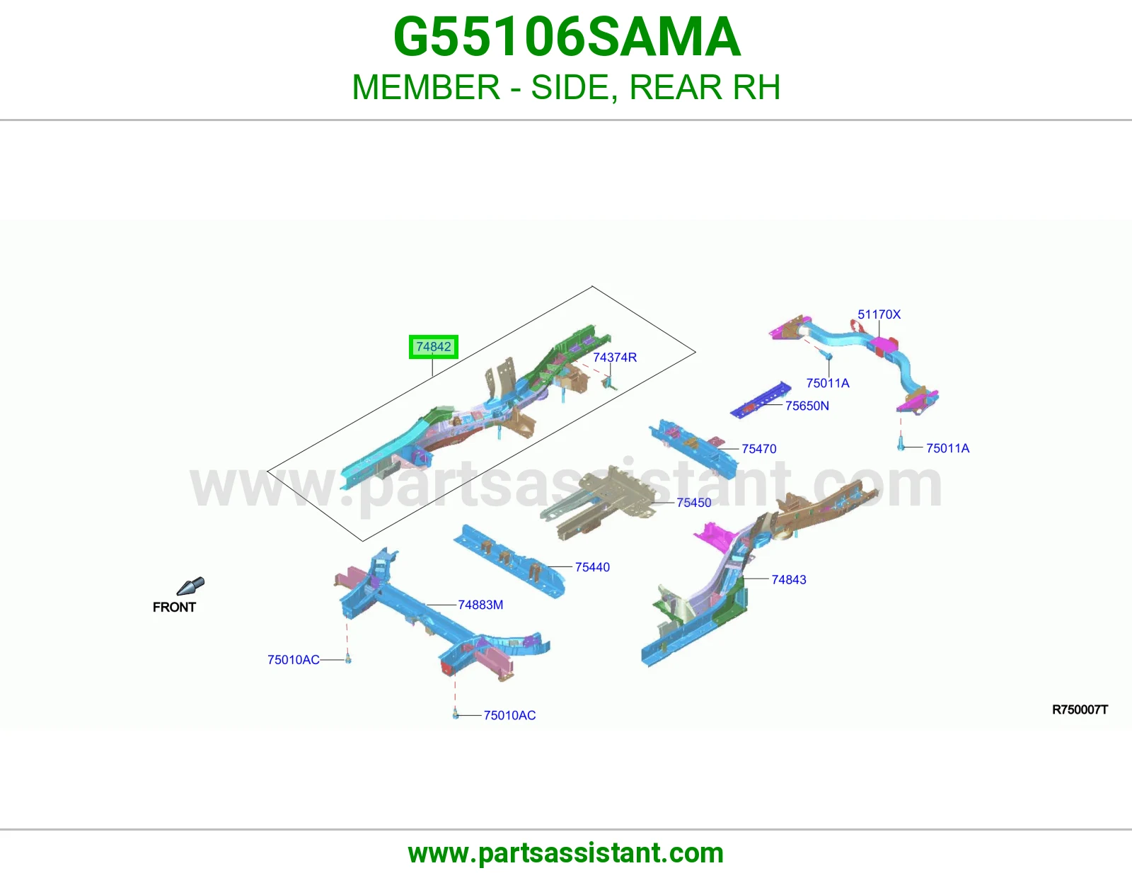 جسر جانبي خلفي يمين G55106SAMA