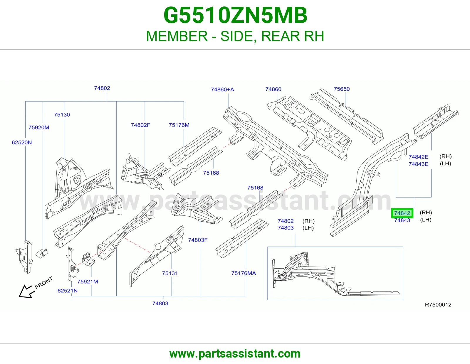 جسر جانبي خلفي يمين G5510ZN5MB