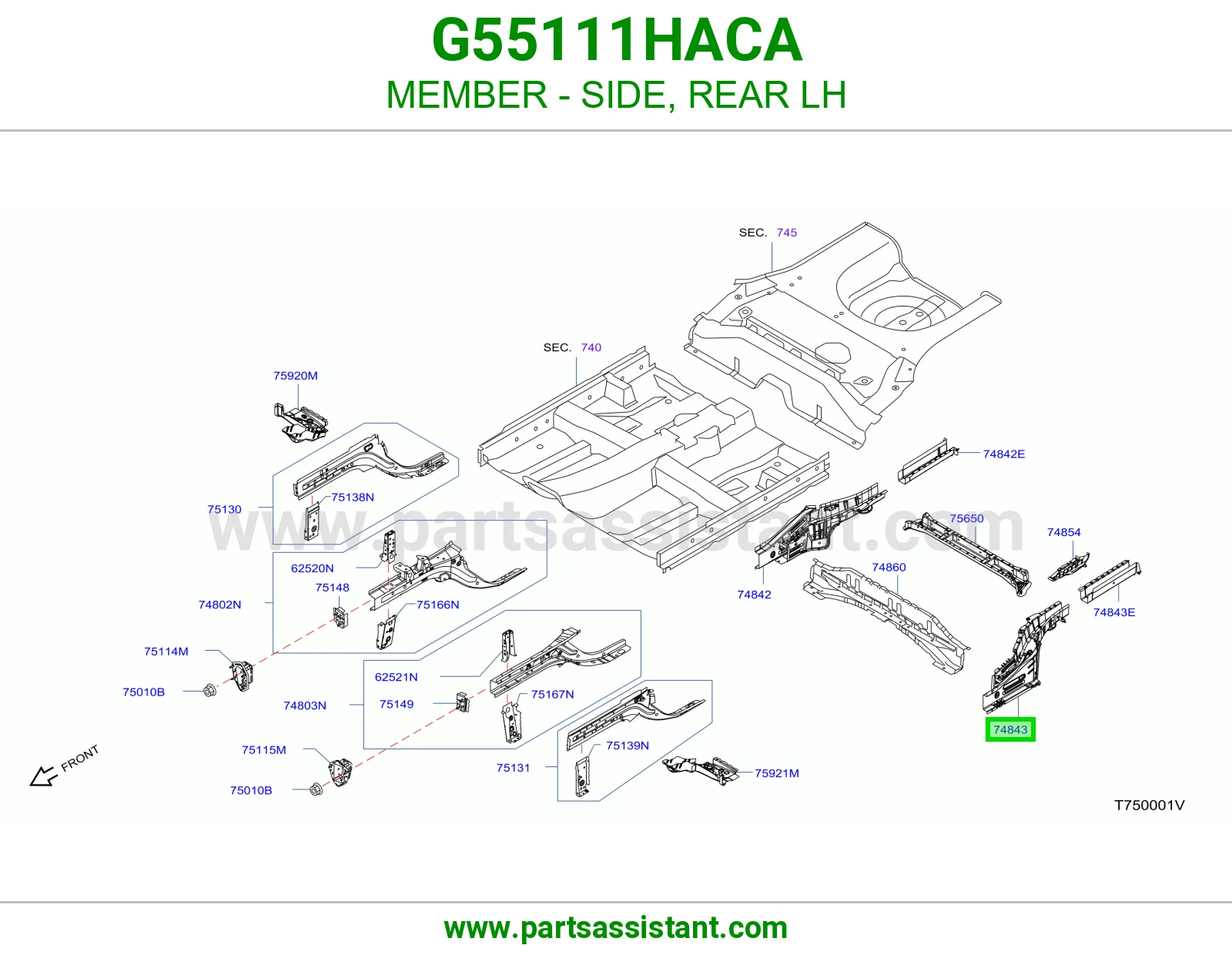 جسر جانبي خلفي يسار G55111HACA