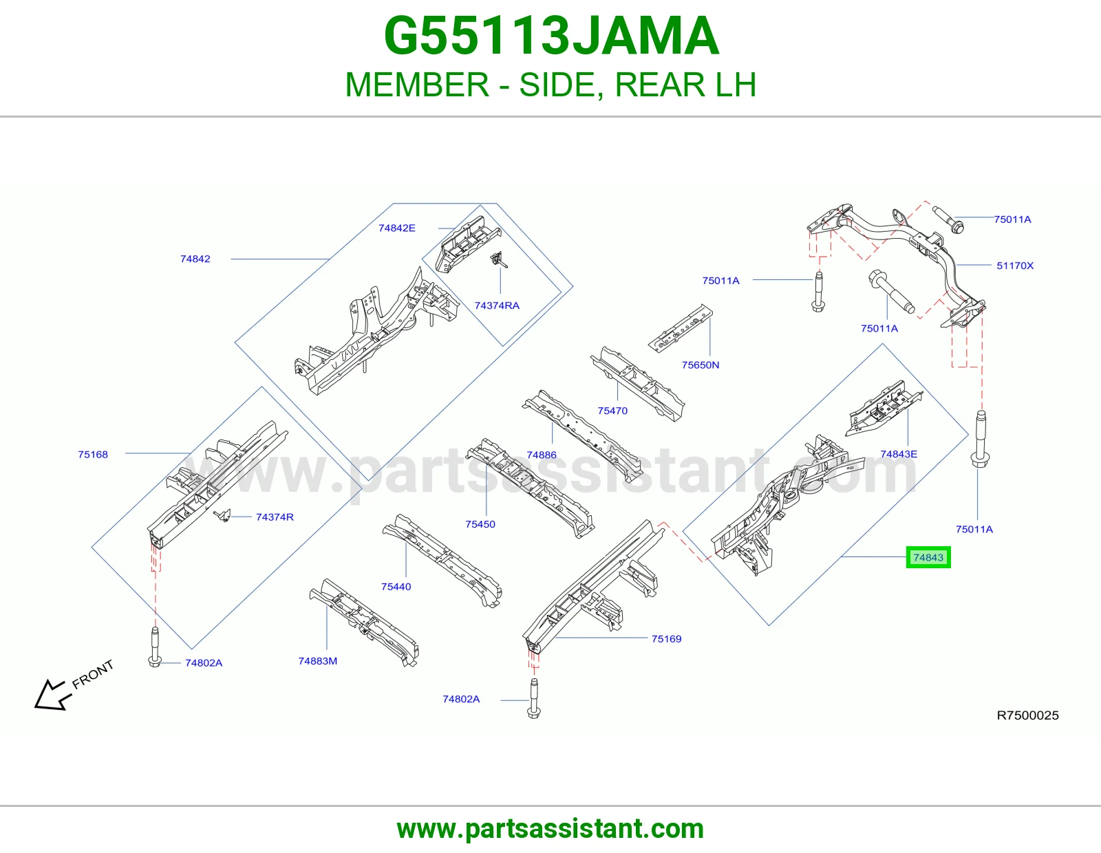 جسر جانبي خلفي يسار G55113JAMA