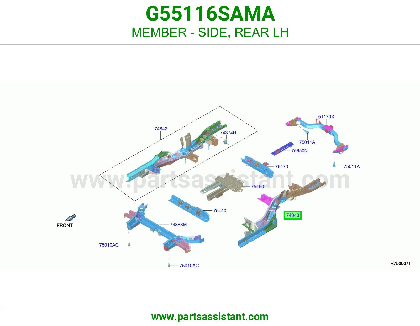 جسر جانبي خلفي يسار G55116SAMA