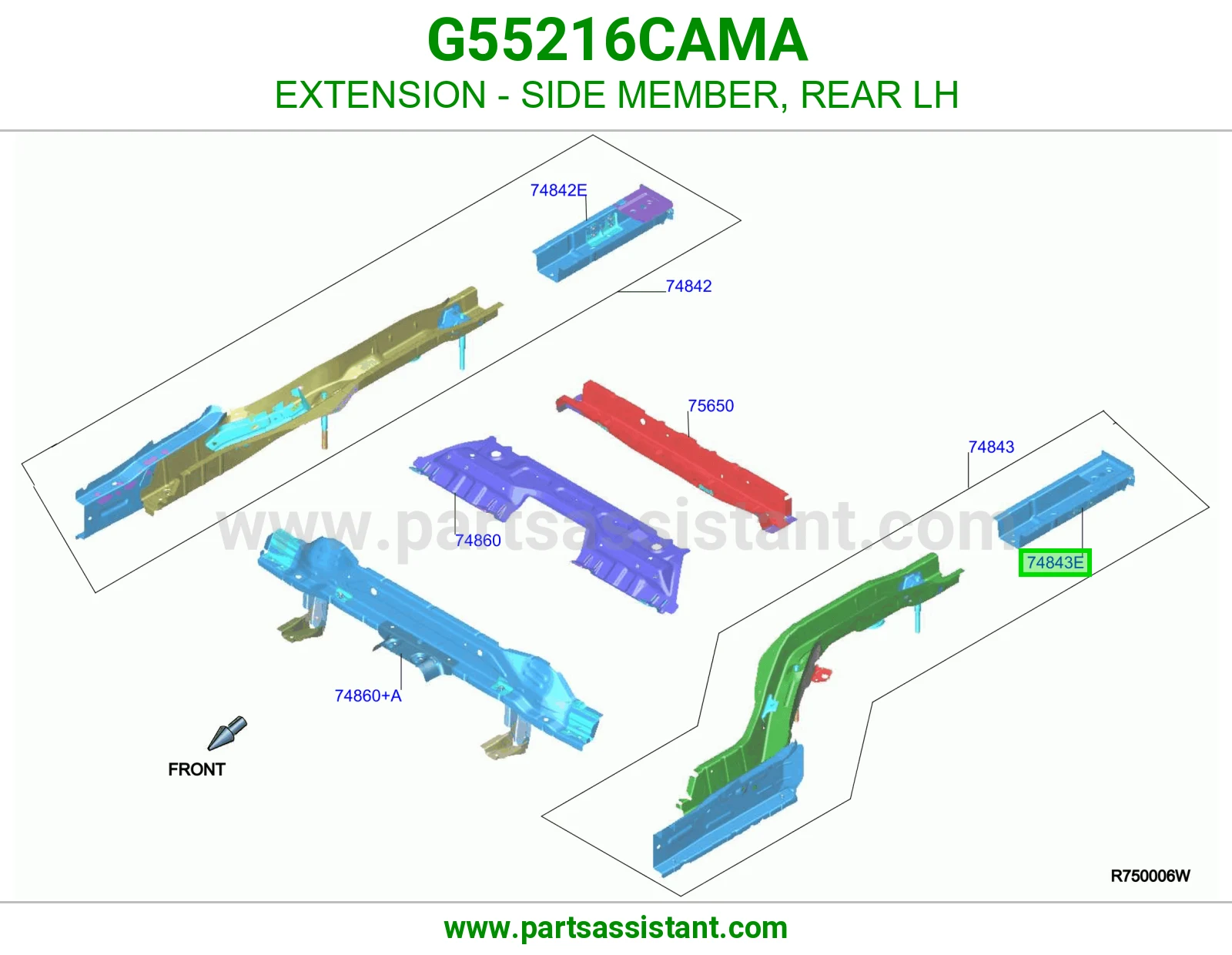 تكملة شاصي خلفي يسار G55216CAMA