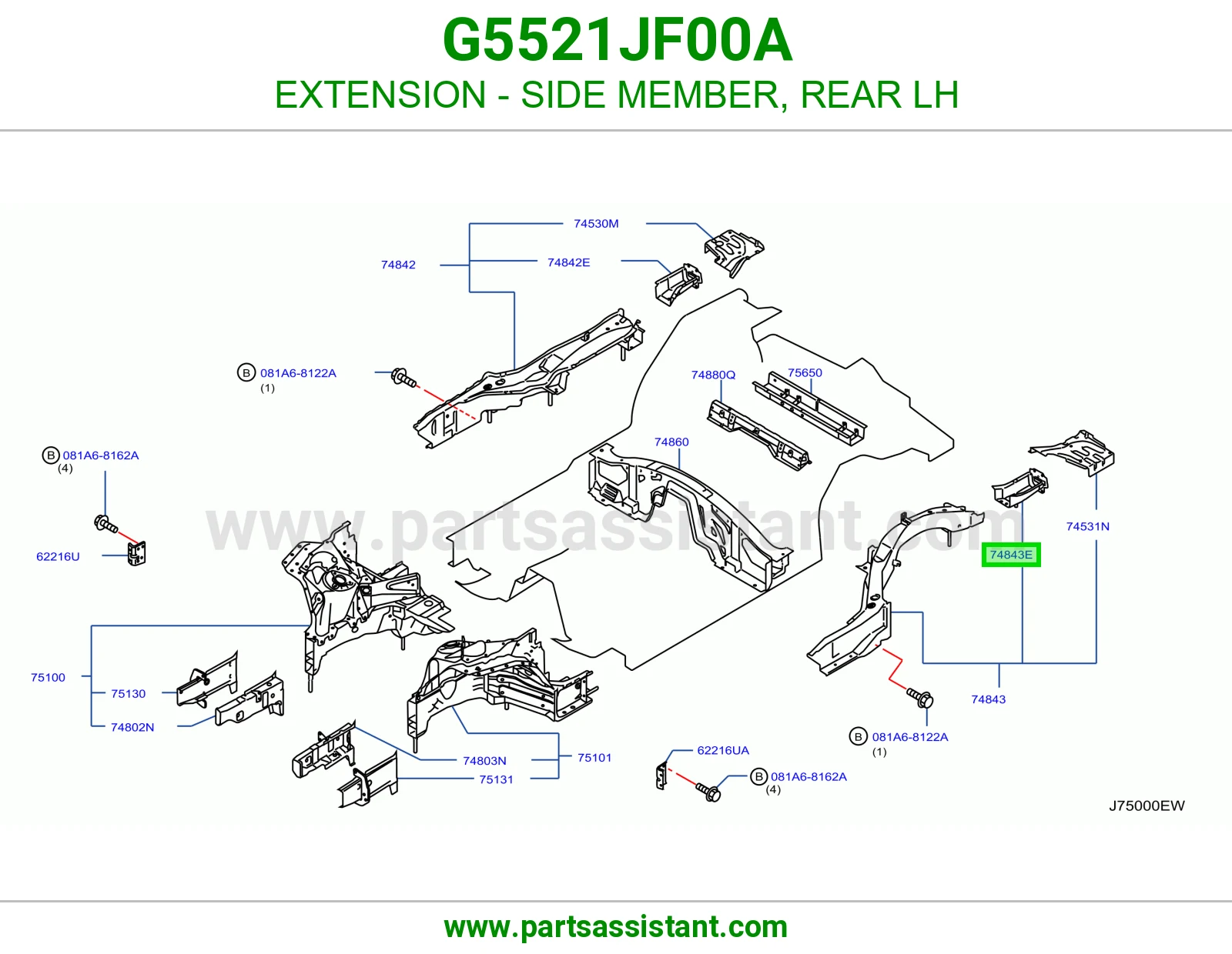 تكملة شاصي خلفي يسار G5521JF00A
