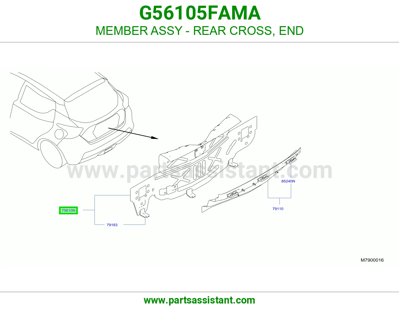 كمر جسر خلفي طرف كامل G56105FAMA