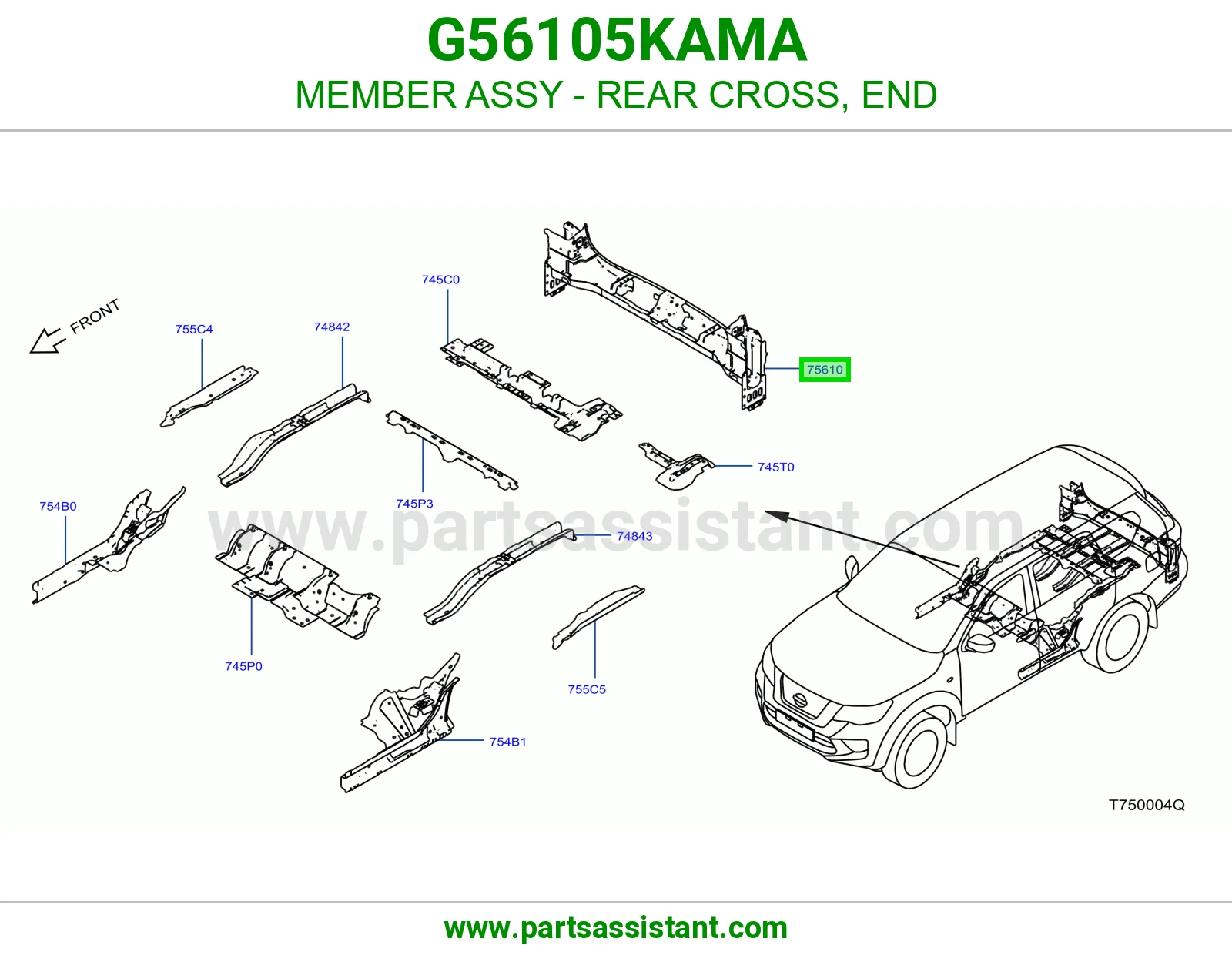 كمر جسر خلفي طرف كامل G56105KAMA