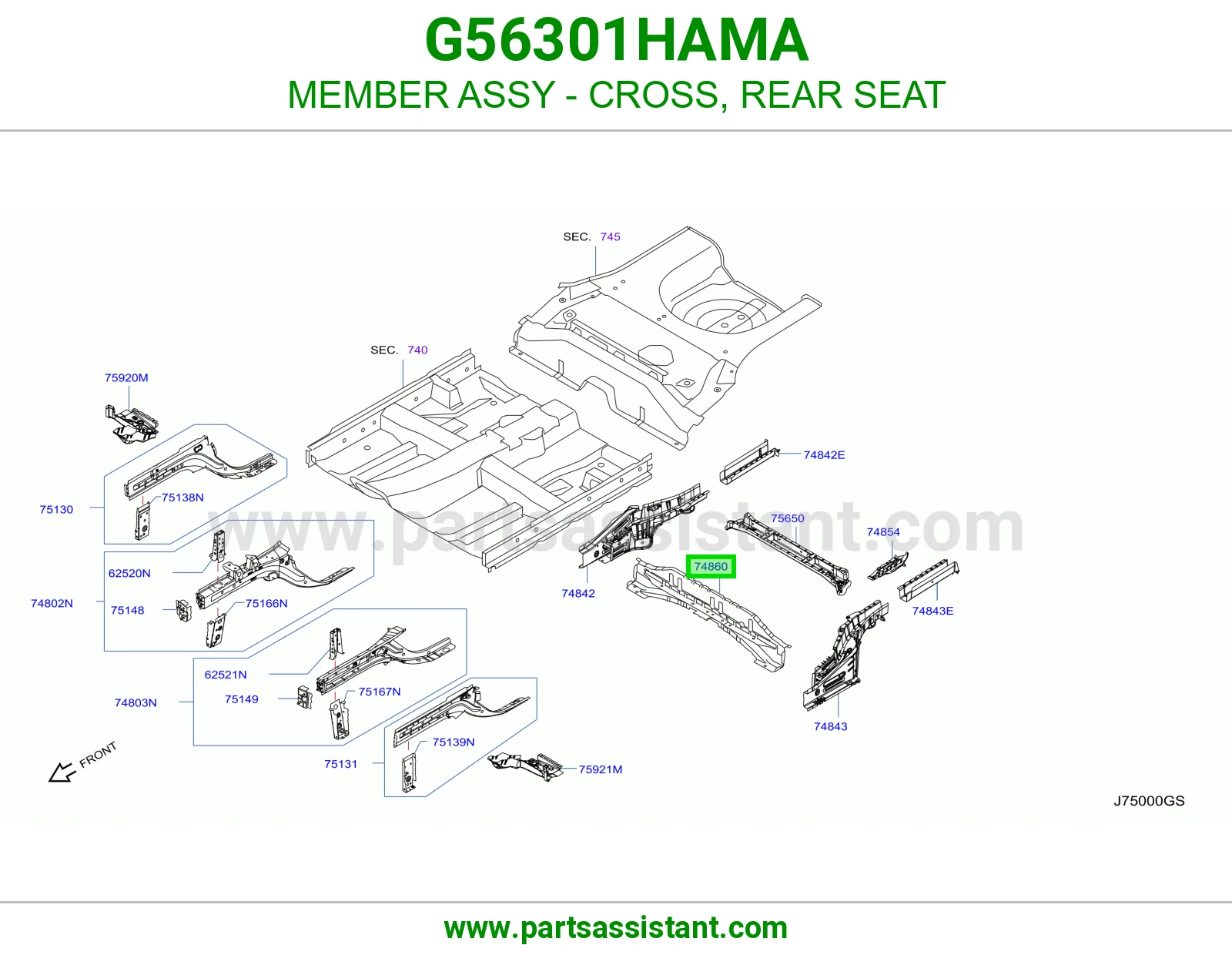 كمر جسر مرتبة خلفي كامل G56301HAMA