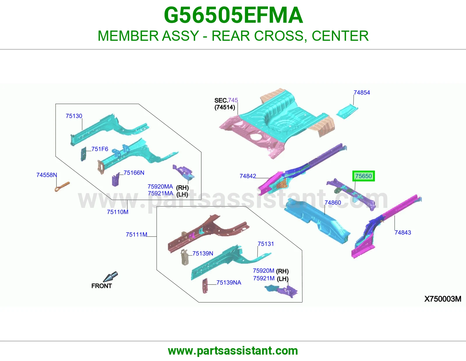 كمر جسر خلفي وسط كامل G56505EFMA