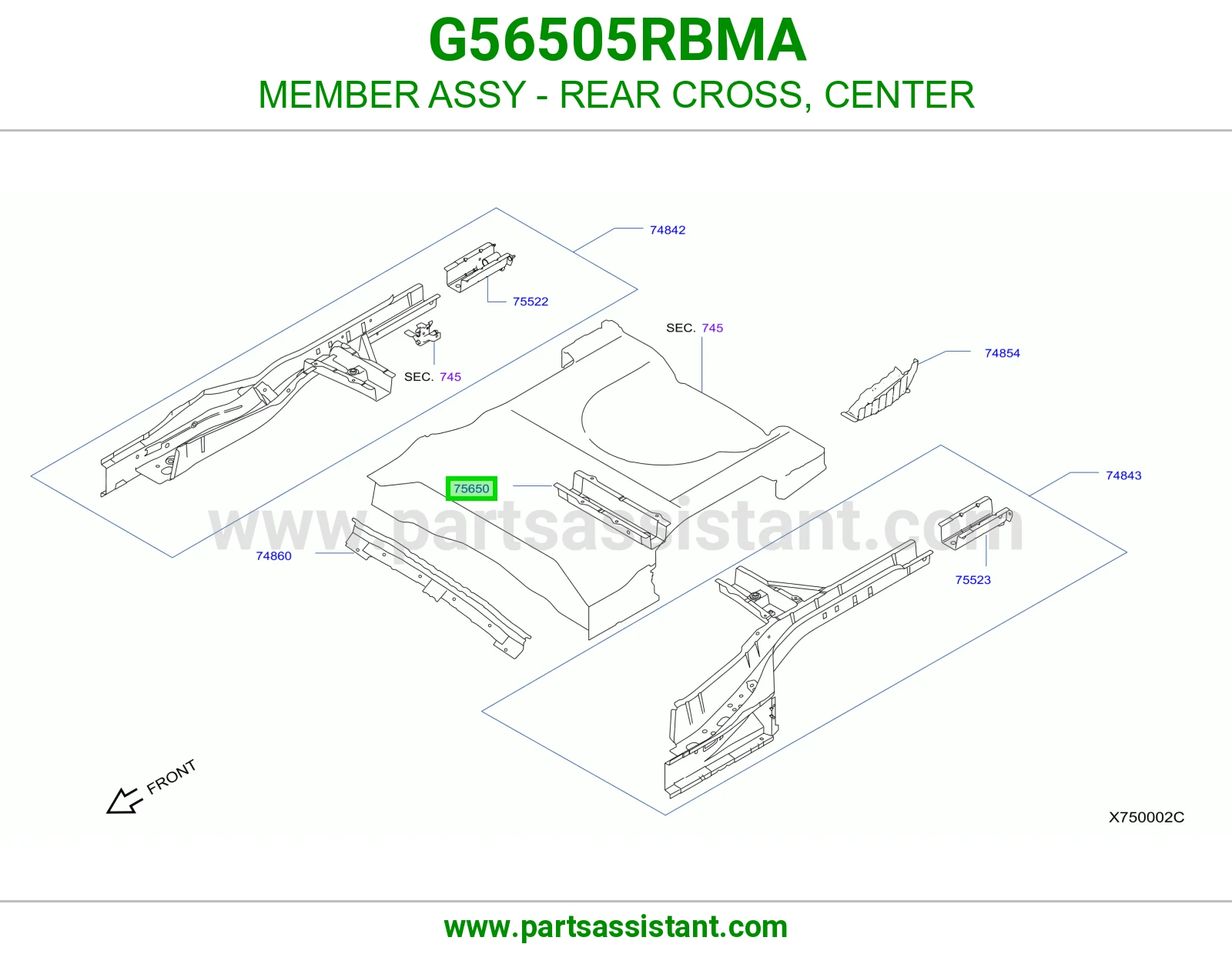 كمر جسر خلفي وسط كامل G56505RBMA