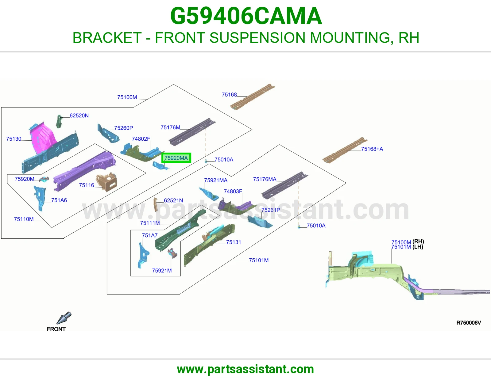 قاعدة عفشة أمامية يمين G59406CAMA