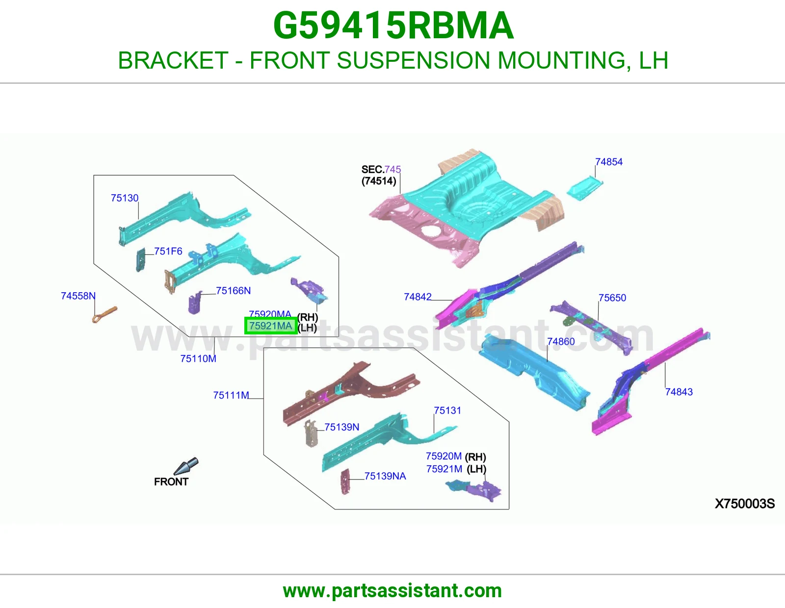 قاعدة عفشة أمامية يمين G59415RBMA