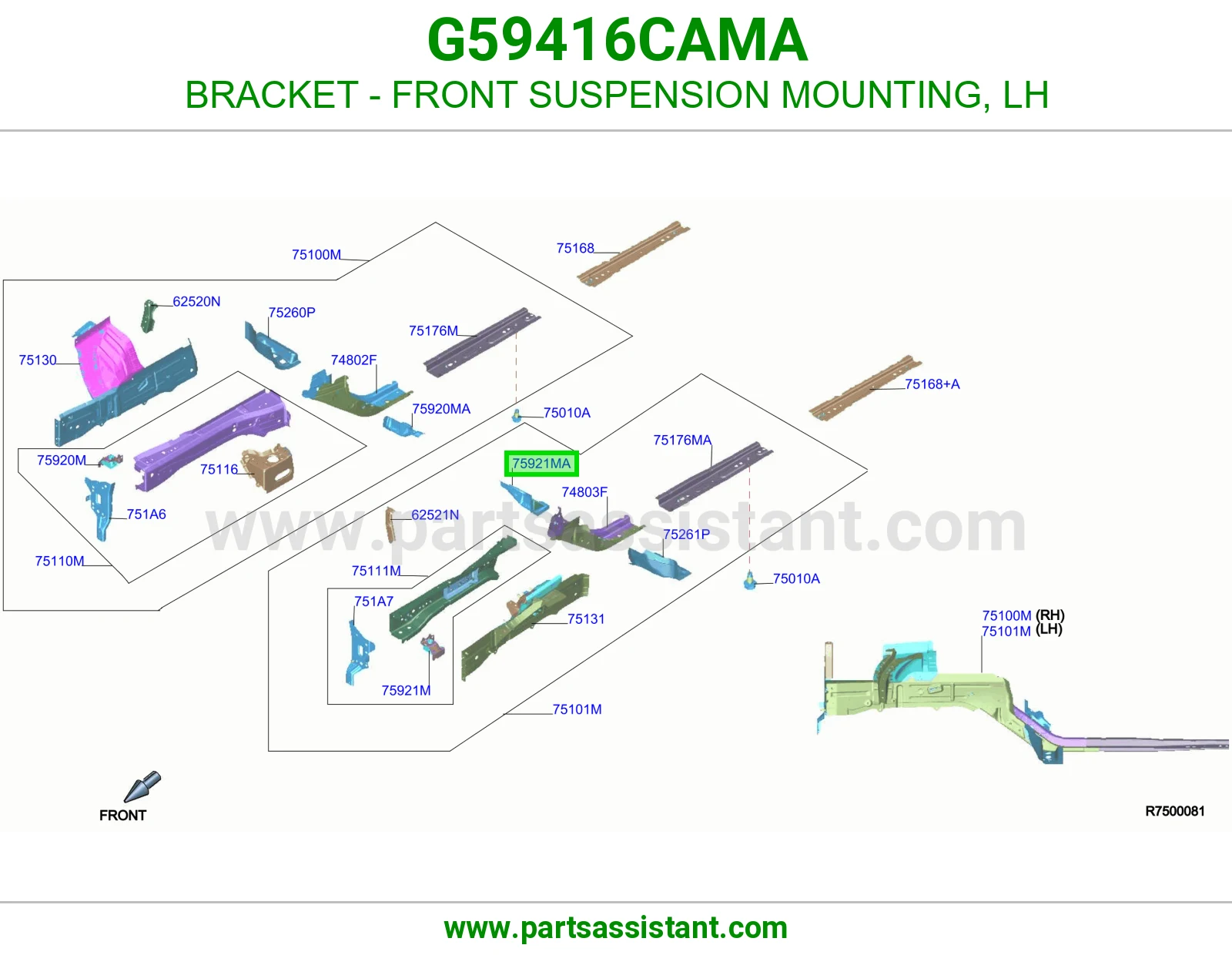قاعدة عفشة أمامية يسار G59416CAMA